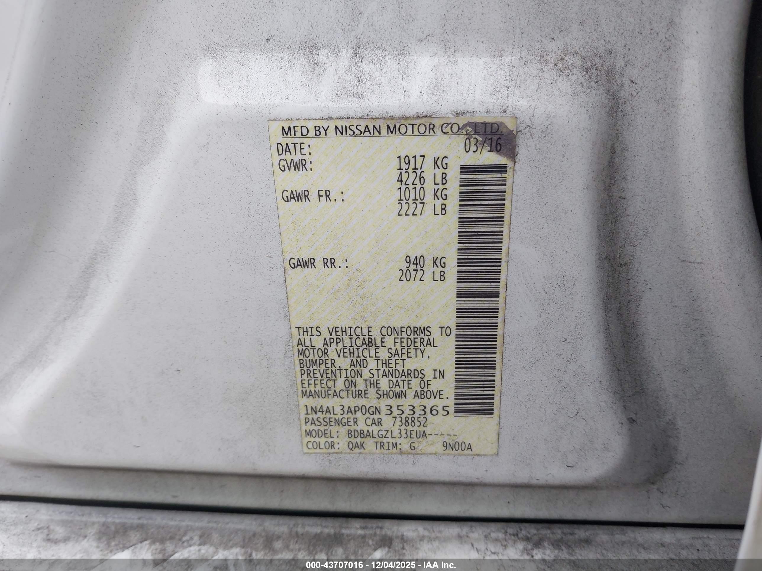 NISSAN ALTIMA image 9