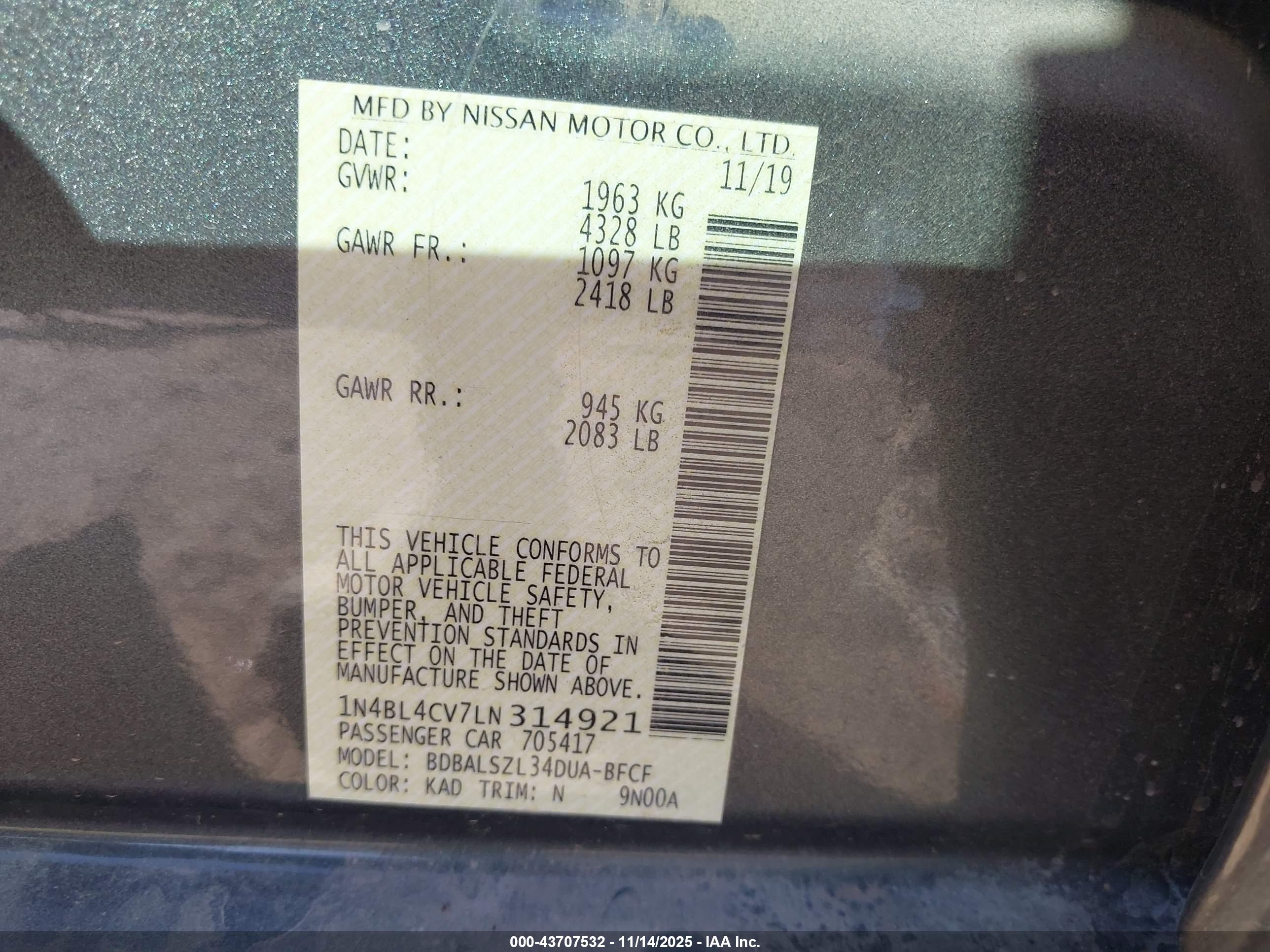 NISSAN ALTIMA image 9