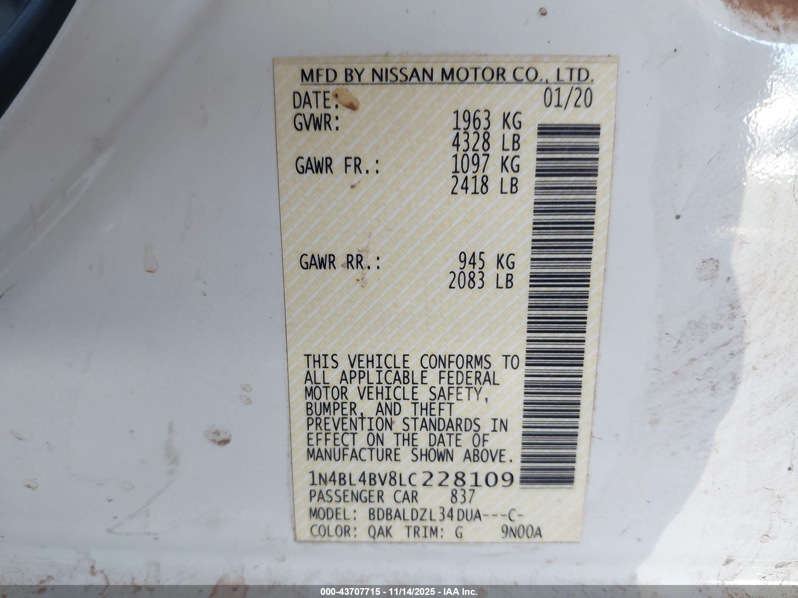 NISSAN ALTIMA image 9