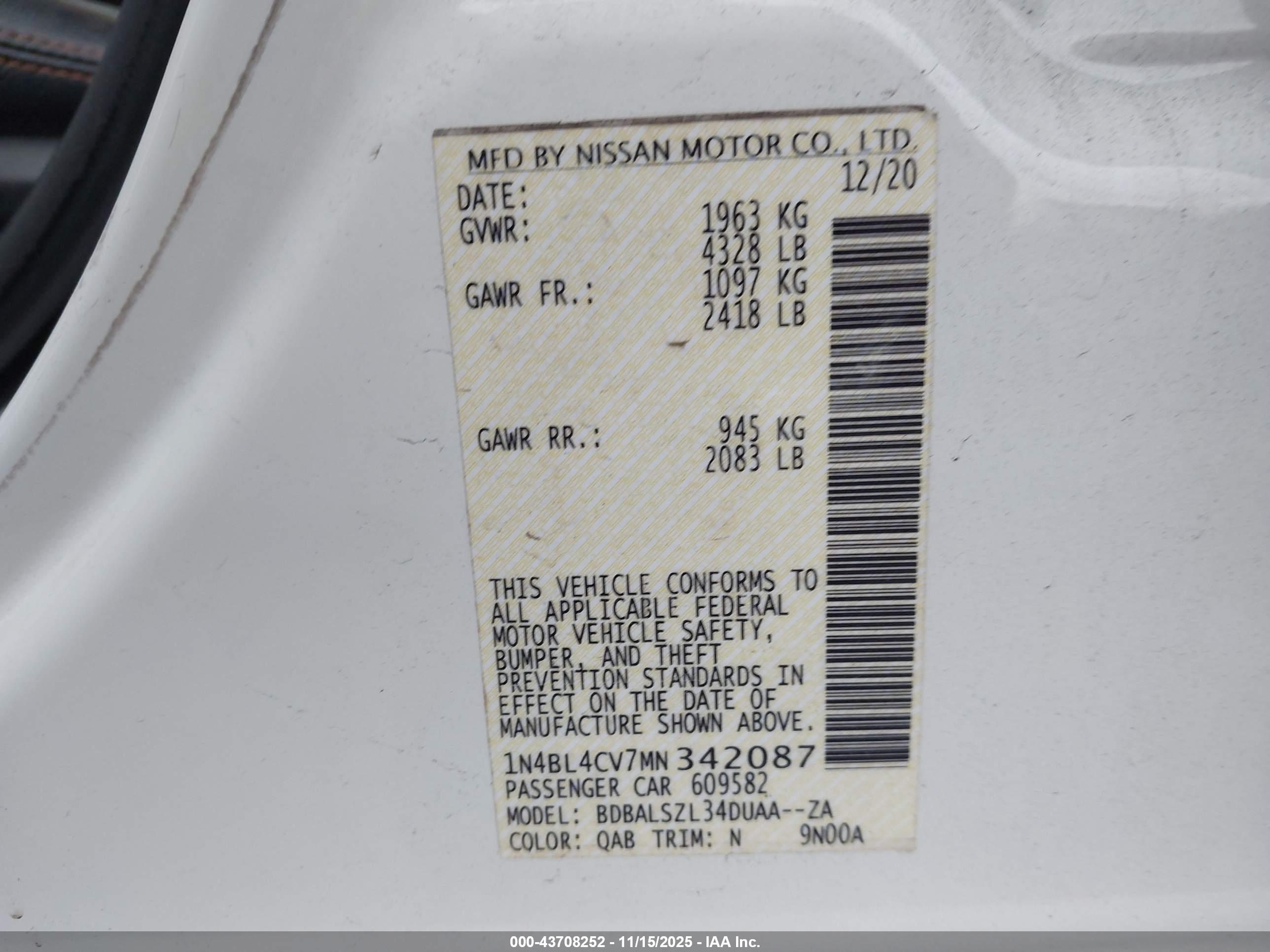NISSAN ALTIMA image 9
