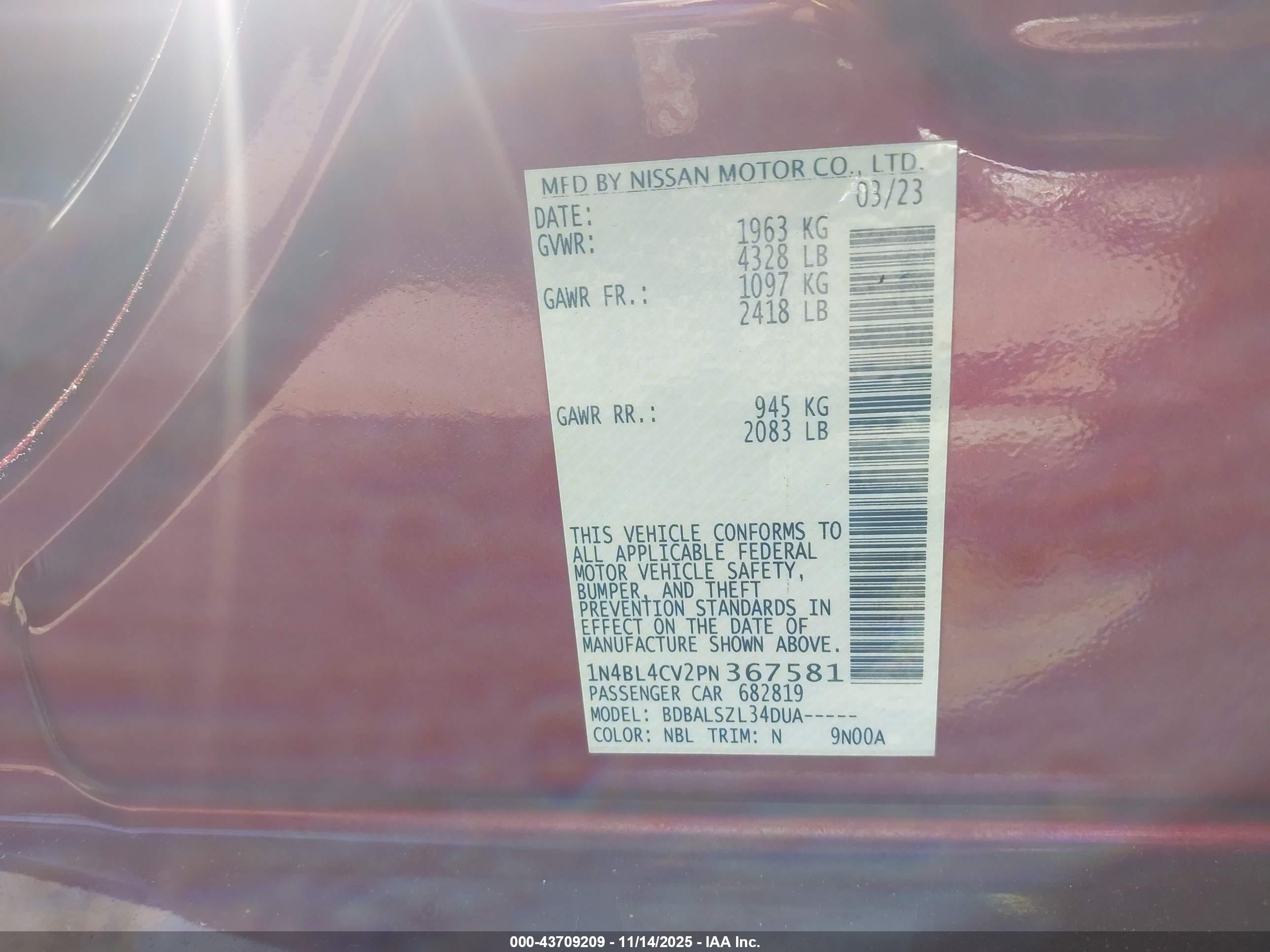 NISSAN ALTIMA image 9