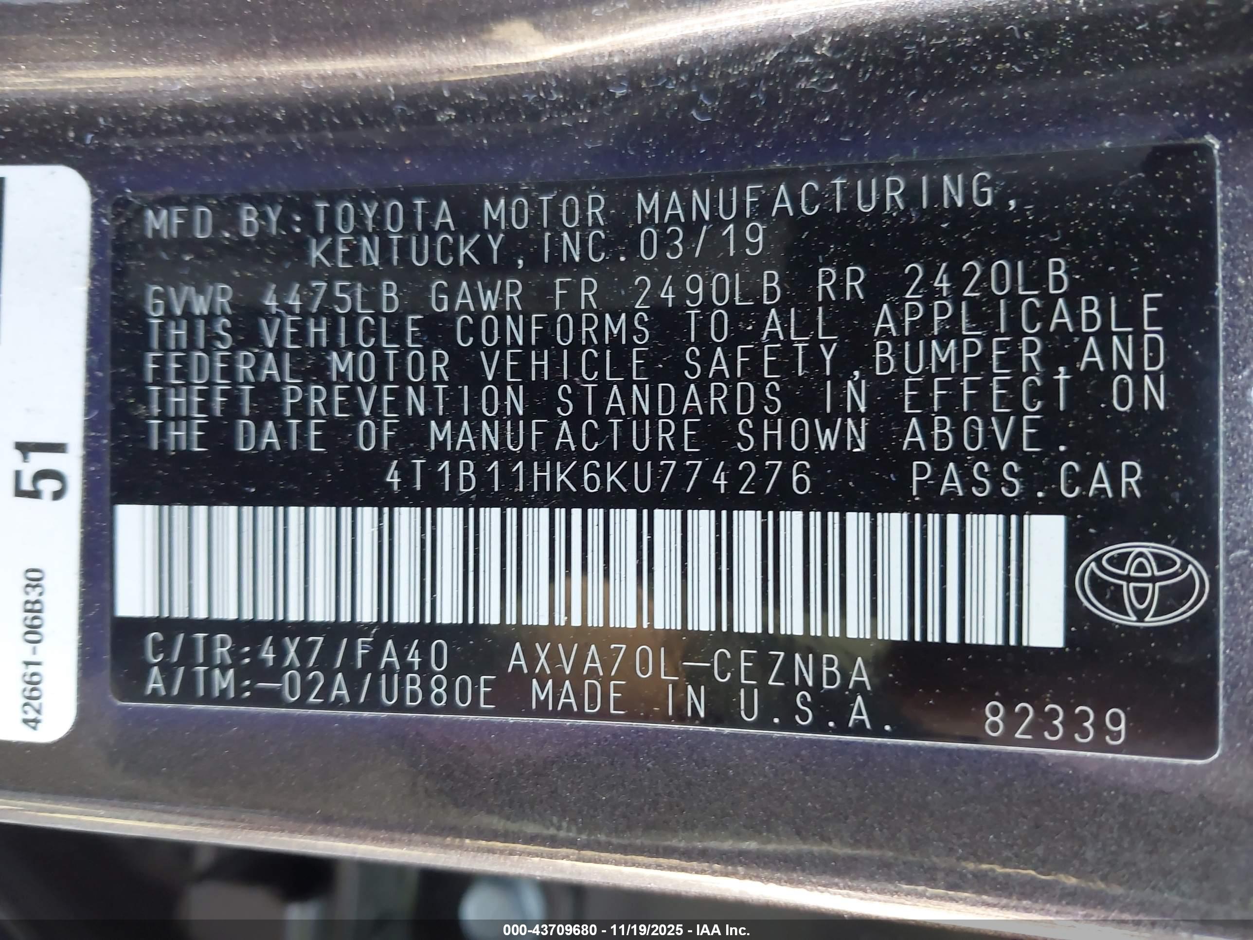 TOYOTA CAMRY image 9