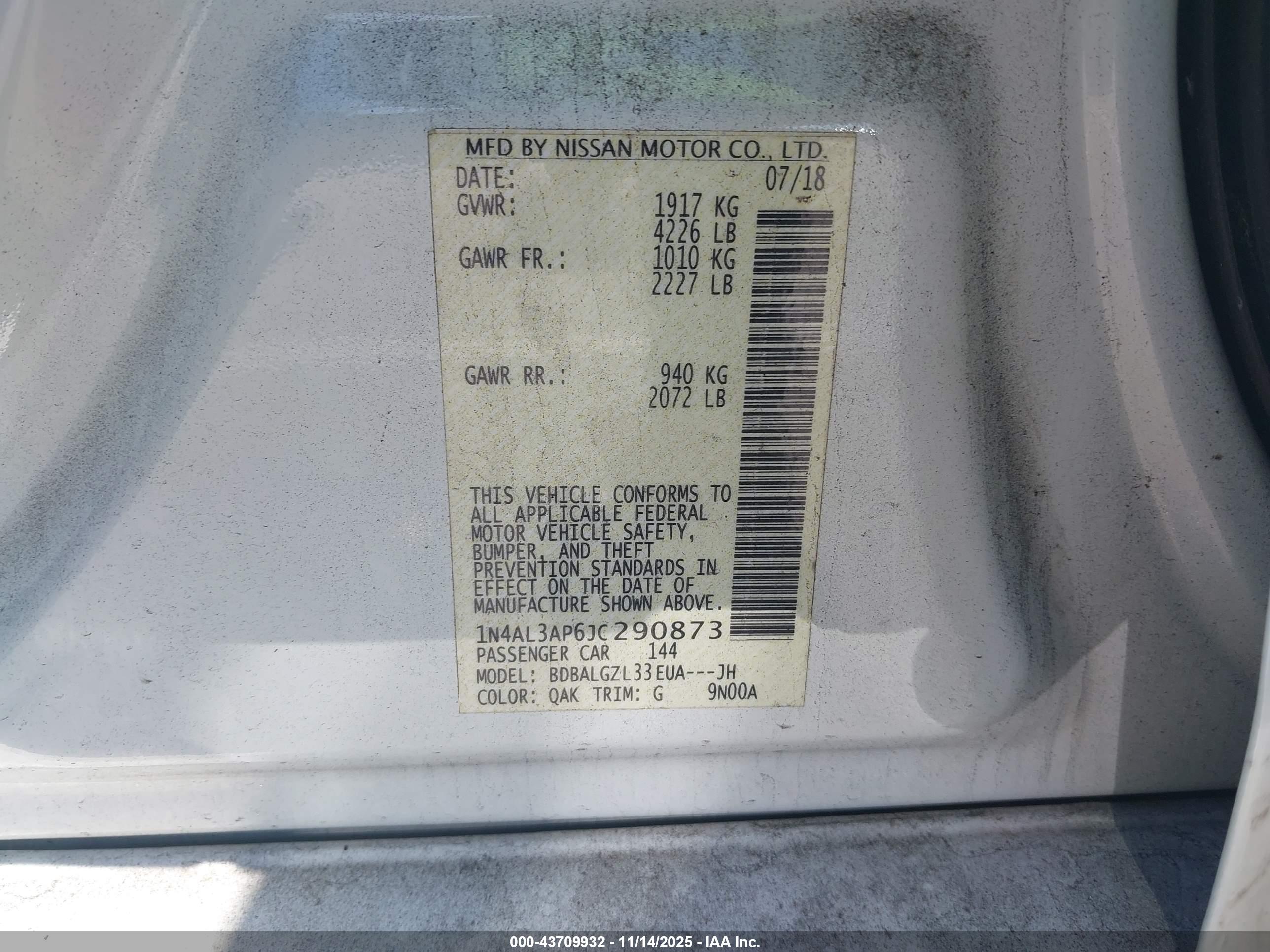 NISSAN ALTIMA image 9