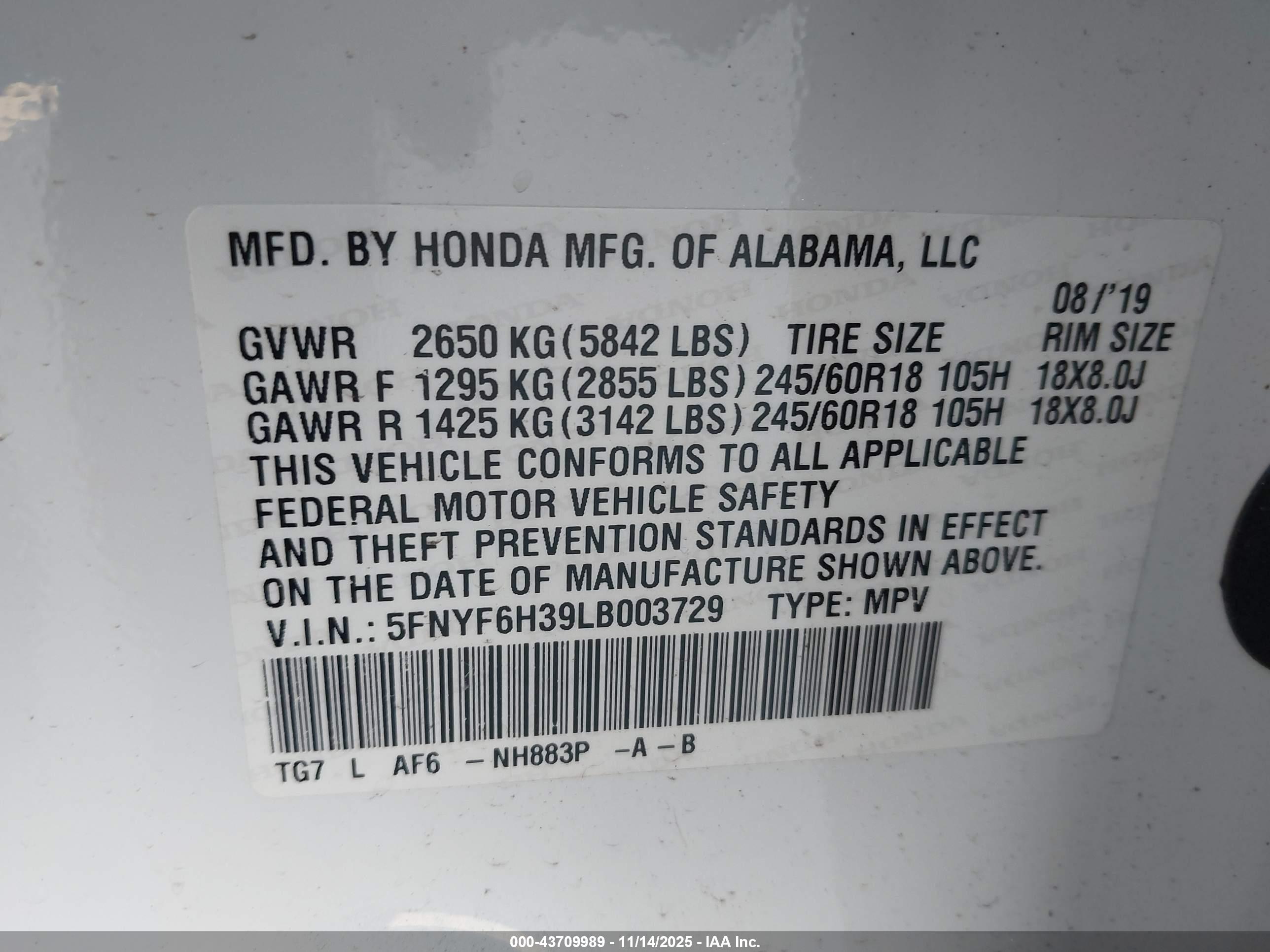 HONDA PILOT image 9