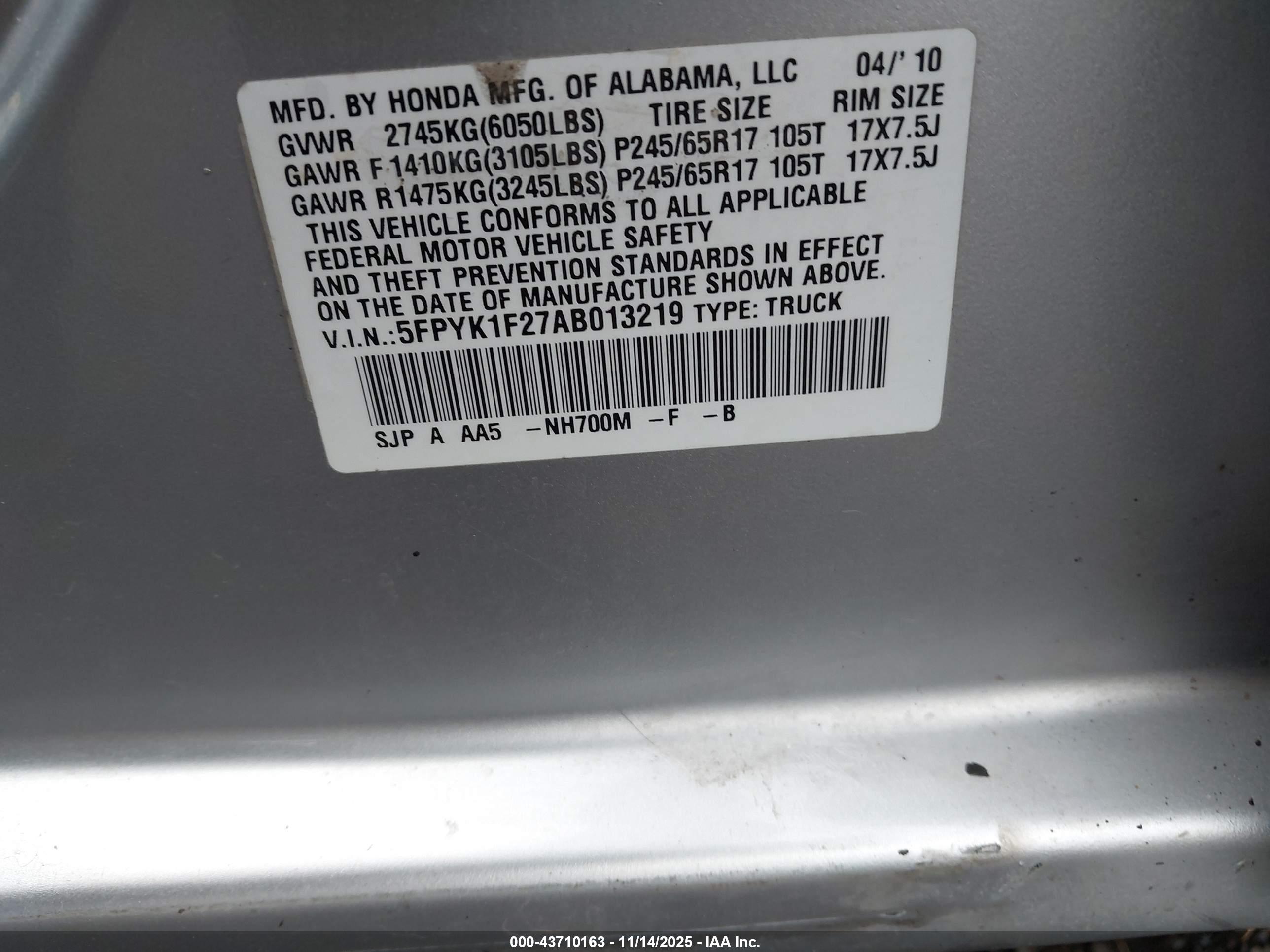HONDA RIDGELINE image 9