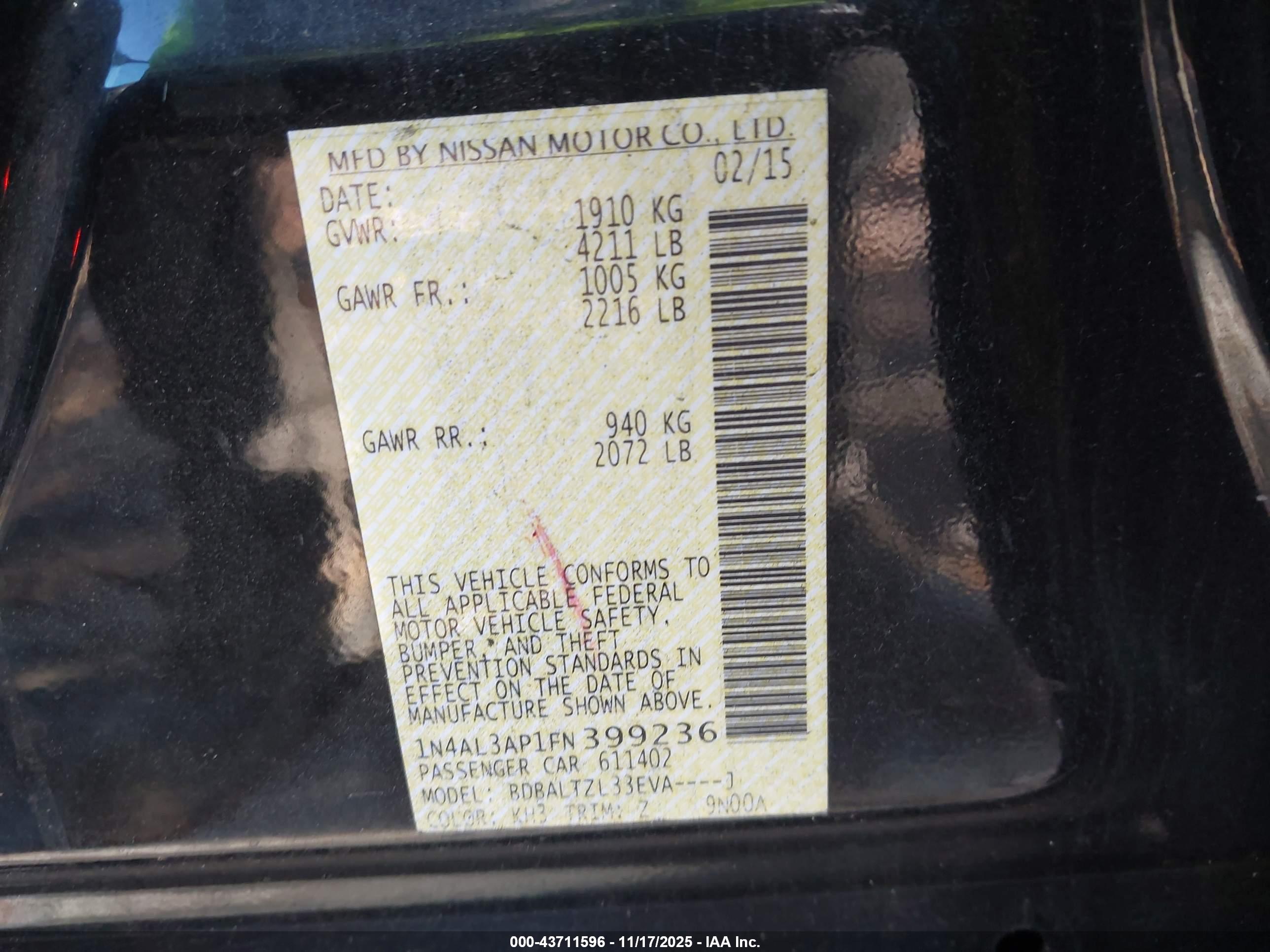 NISSAN ALTIMA image 9