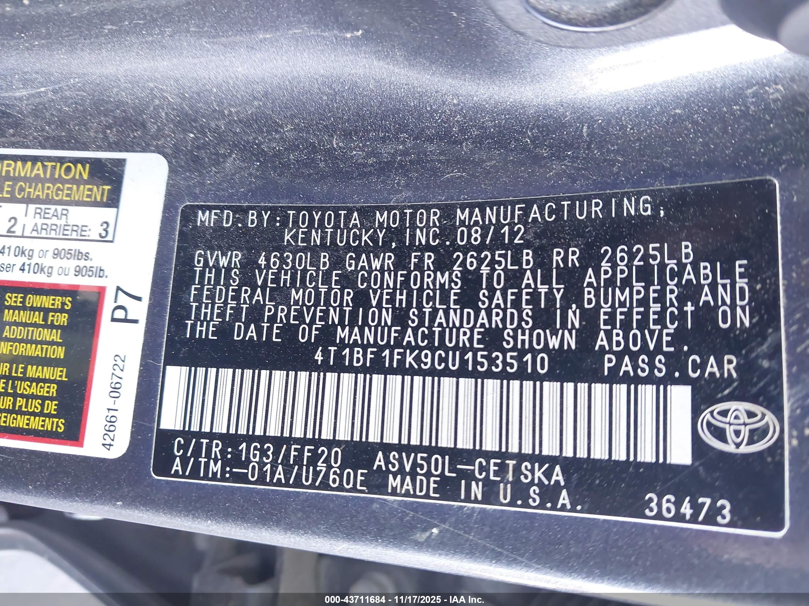 TOYOTA CAMRY image 9