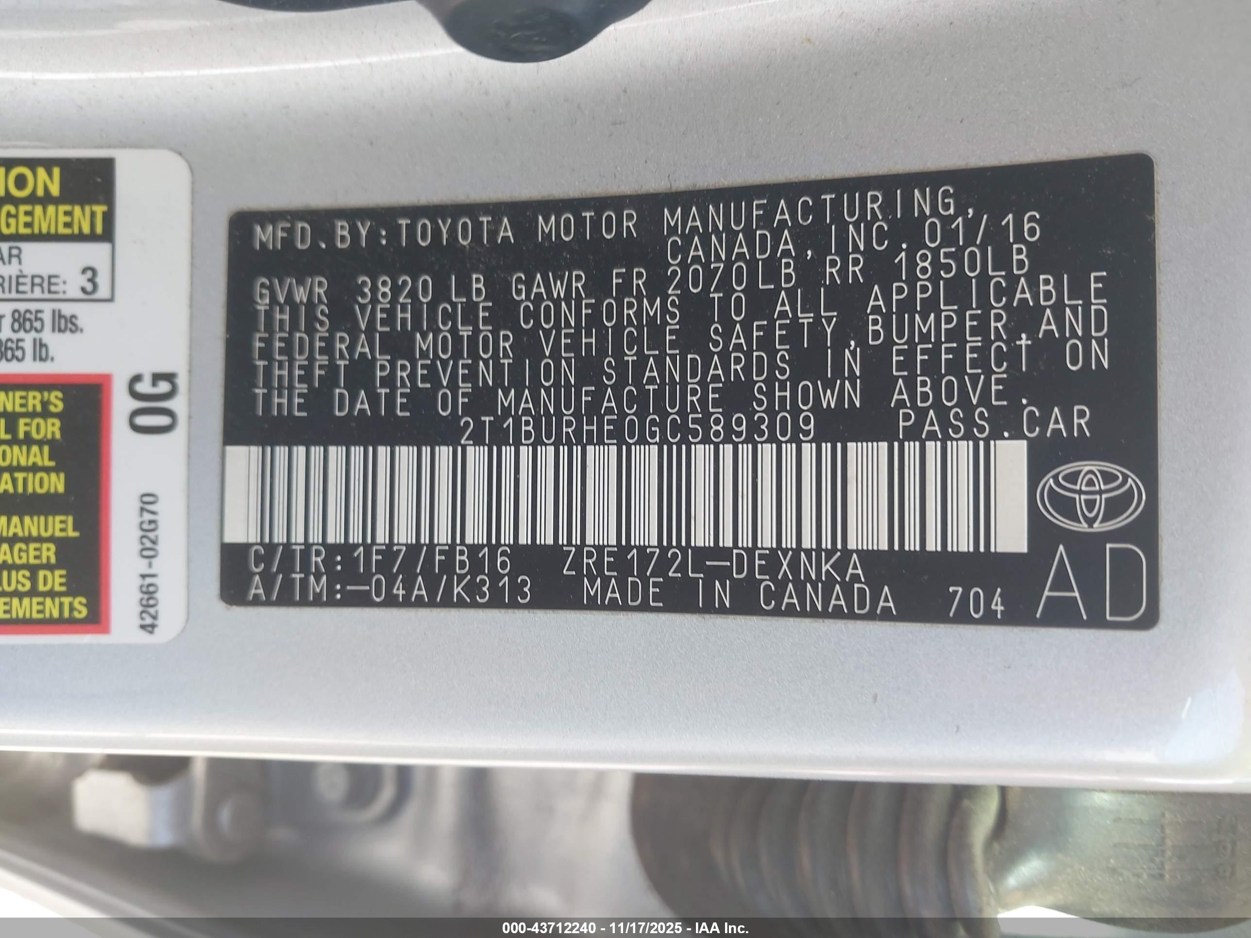 TOYOTA COROLLA image 9