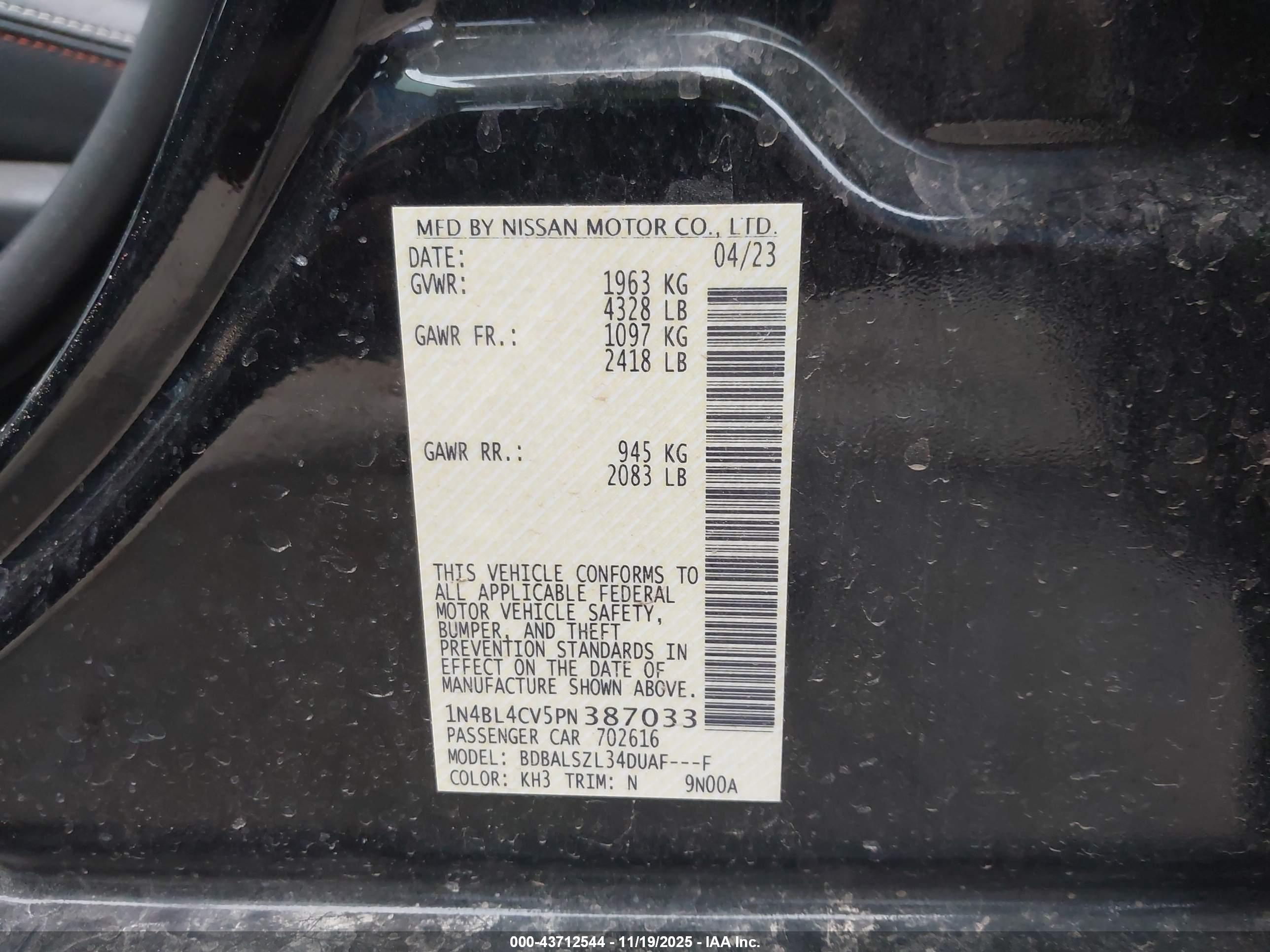 NISSAN ALTIMA image 9