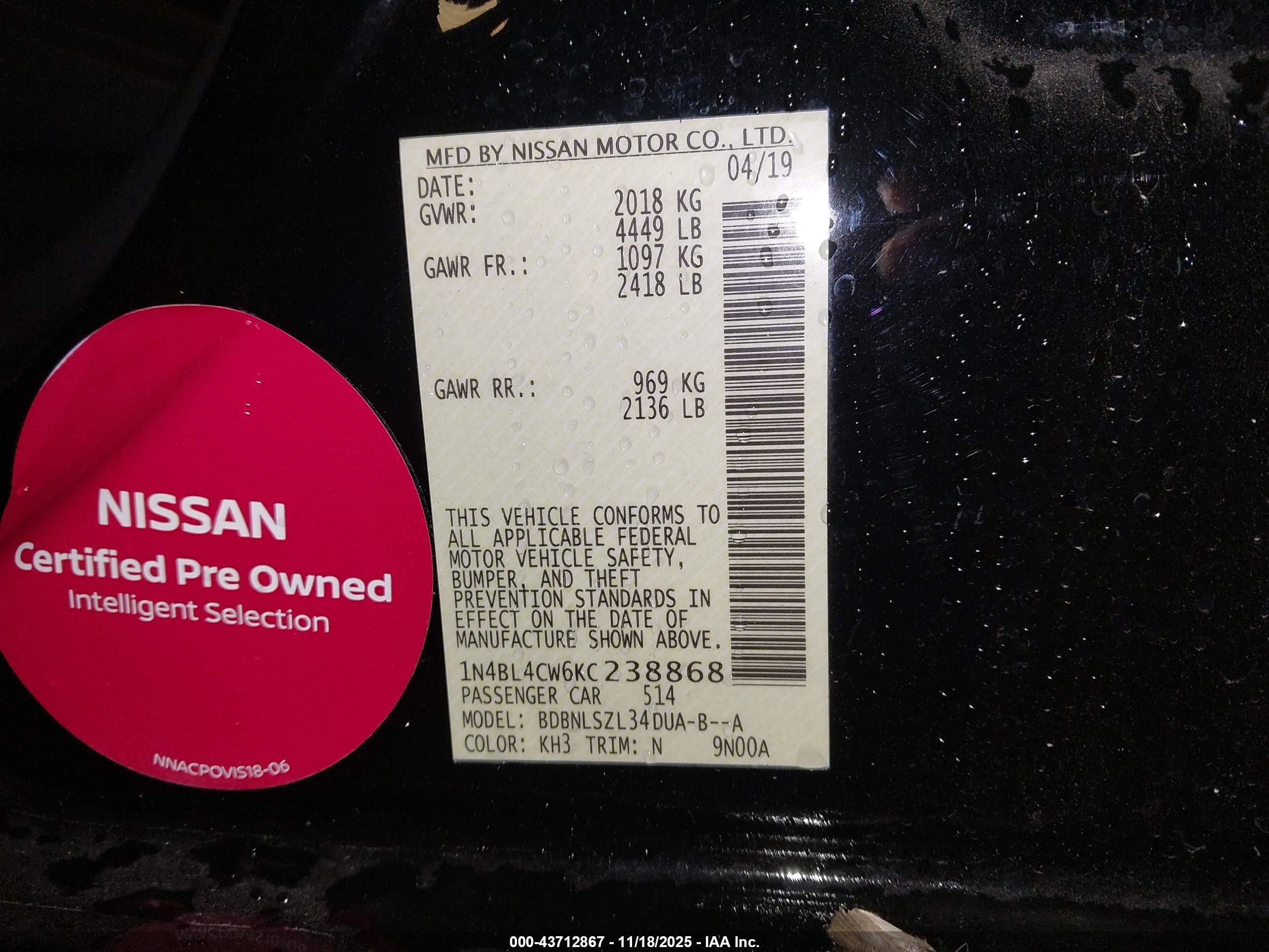 NISSAN ALTIMA image 9
