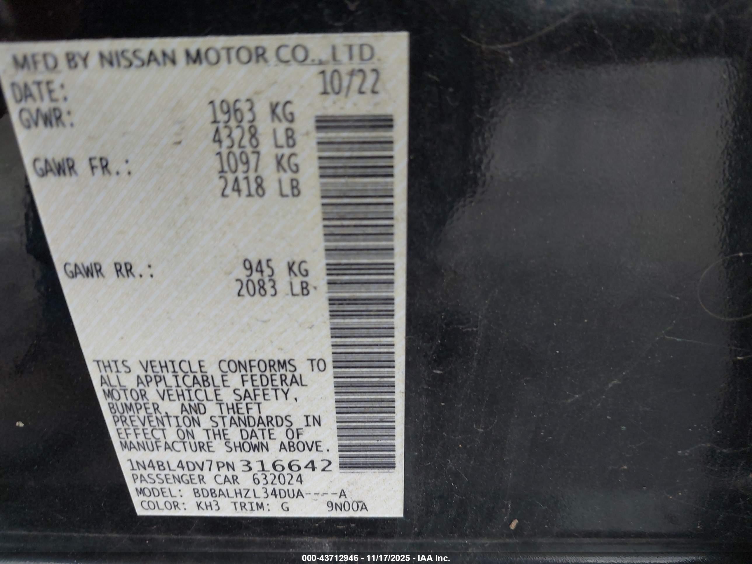 NISSAN ALTIMA image 9