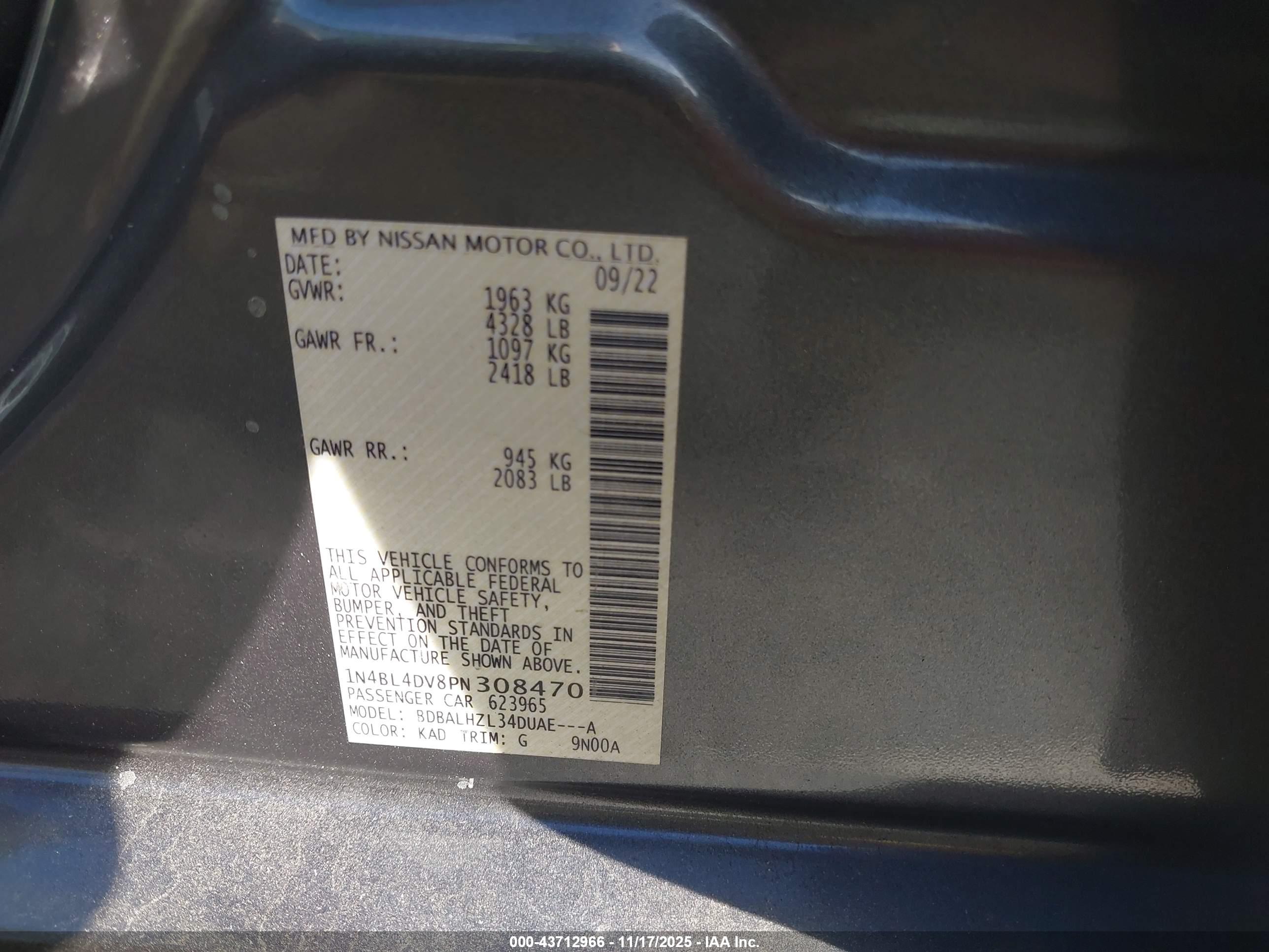 NISSAN ALTIMA image 9