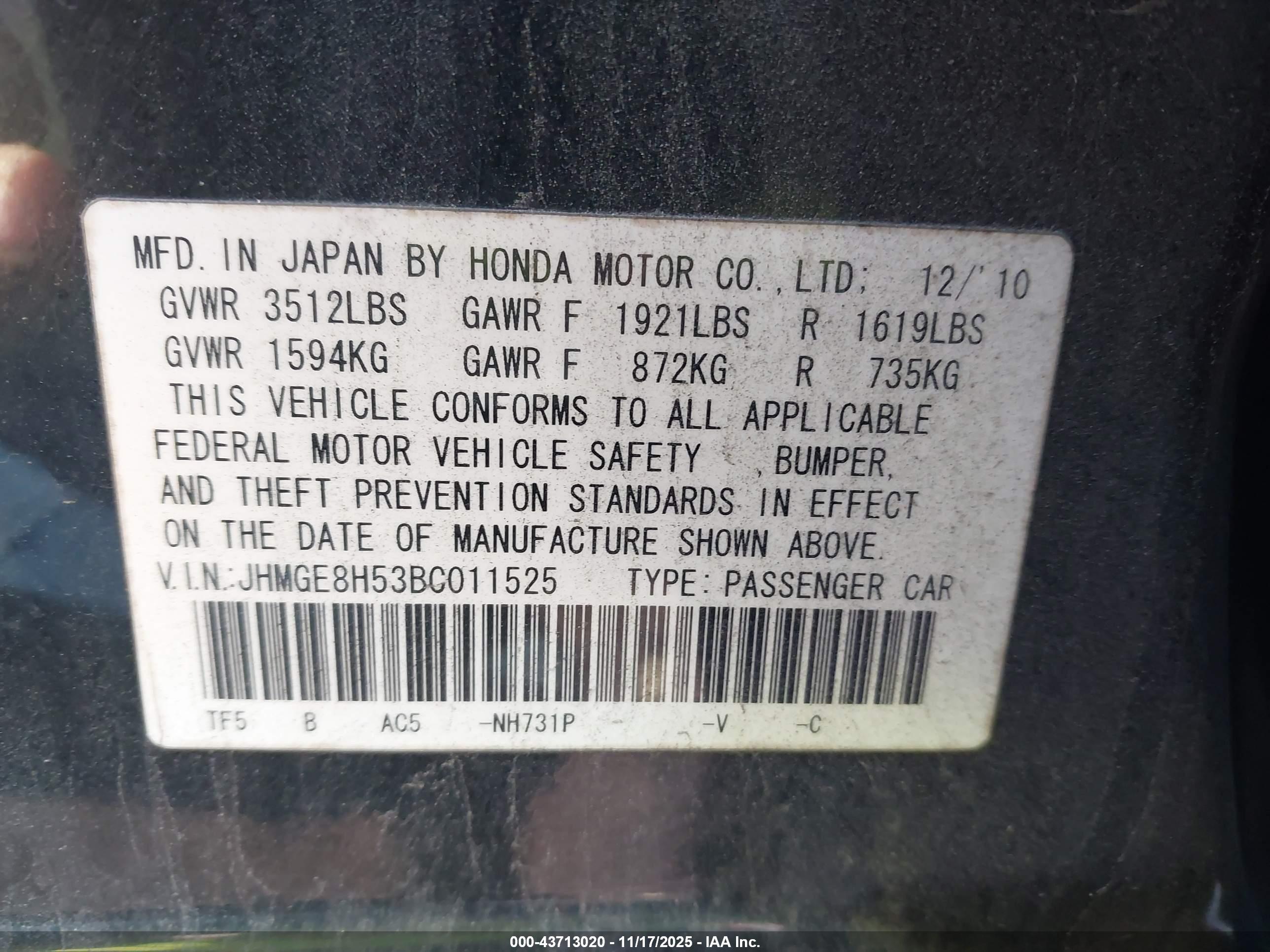 HONDA FIT image 9