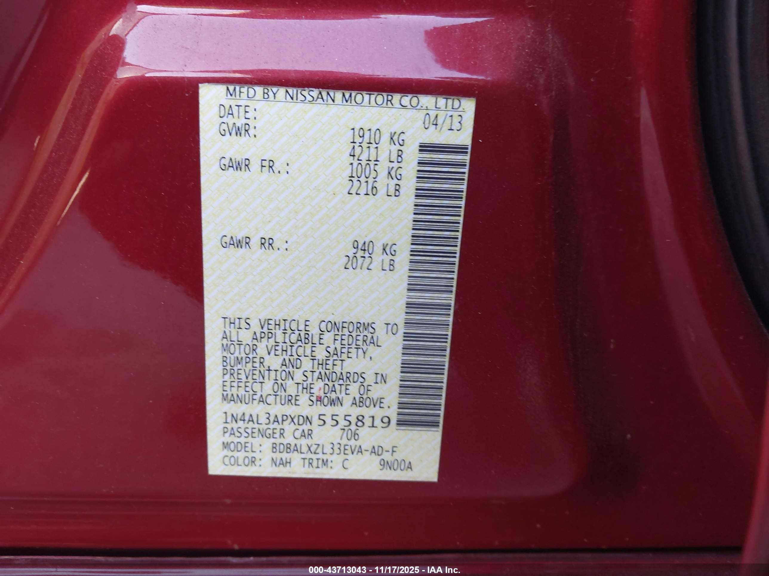 NISSAN ALTIMA image 9