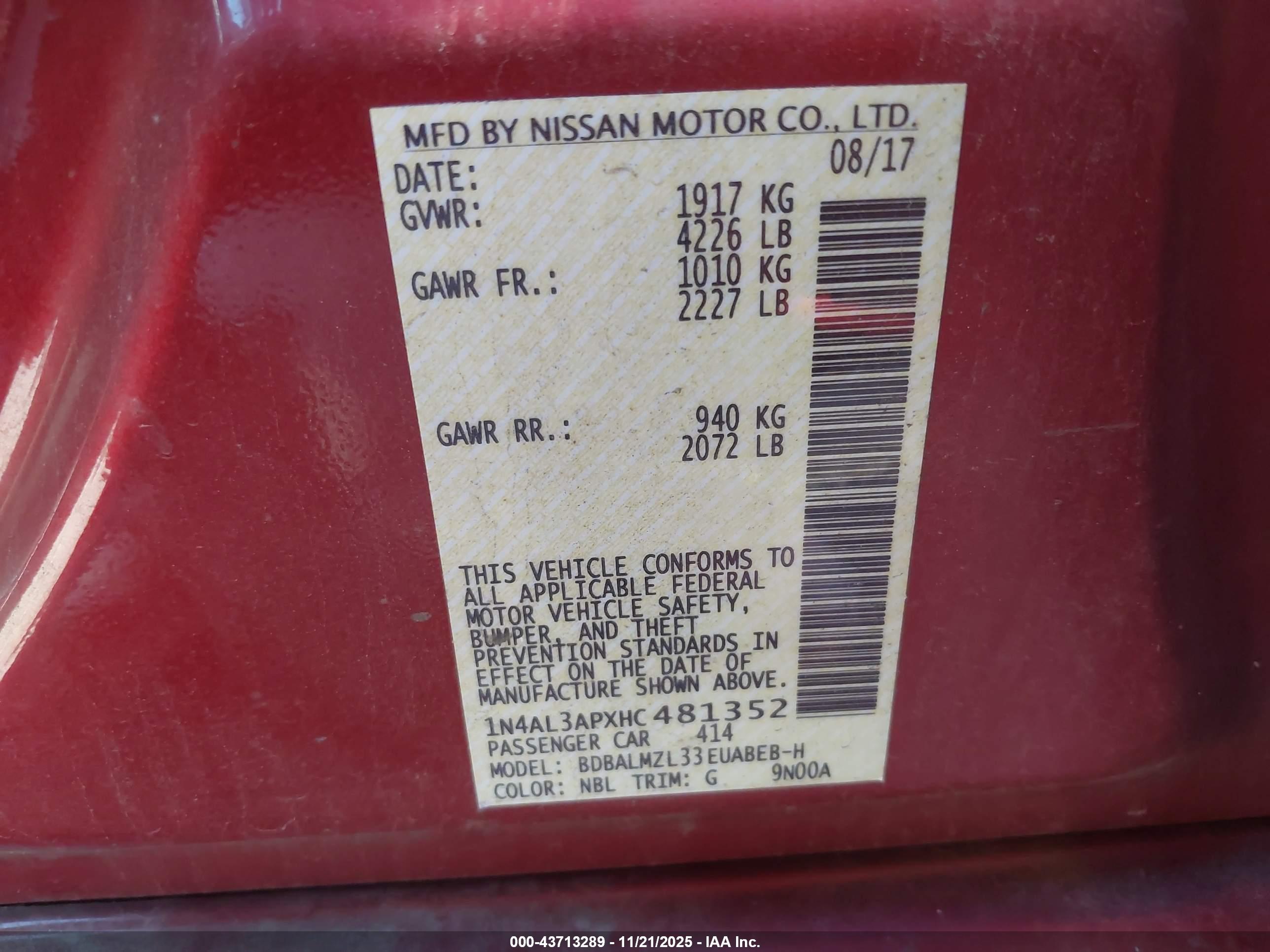 NISSAN ALTIMA image 9
