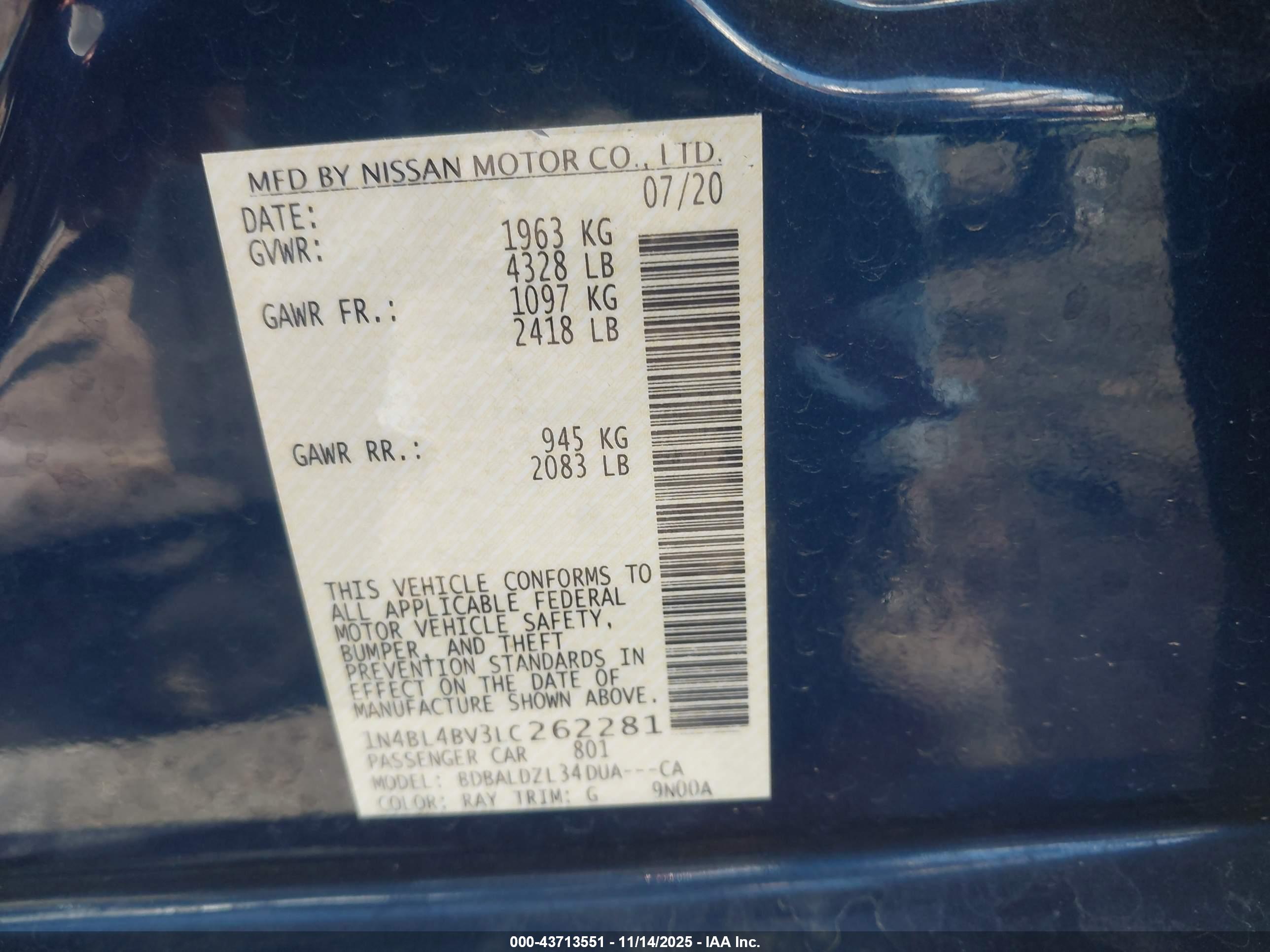 NISSAN ALTIMA image 9