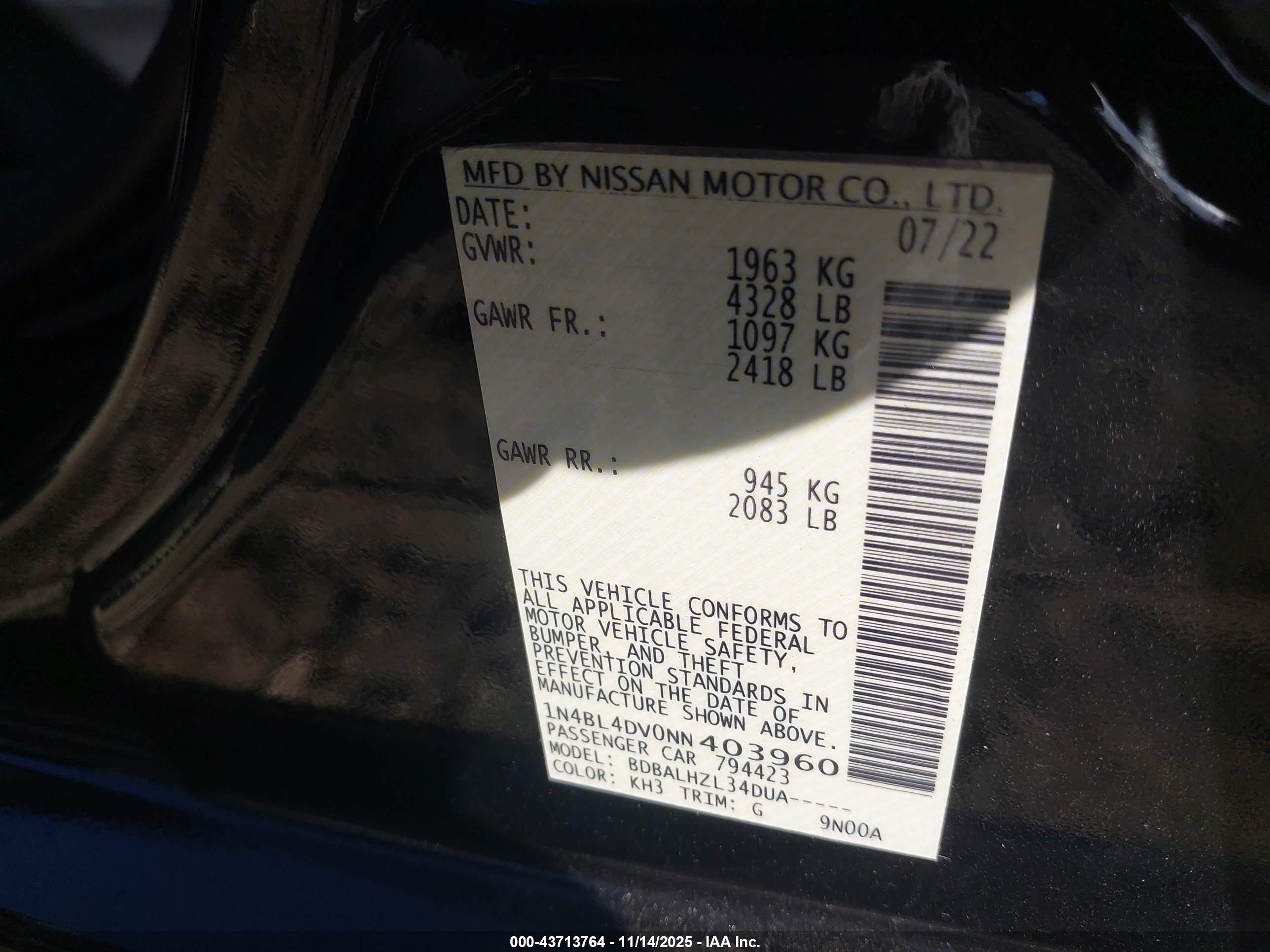 NISSAN ALTIMA image 9
