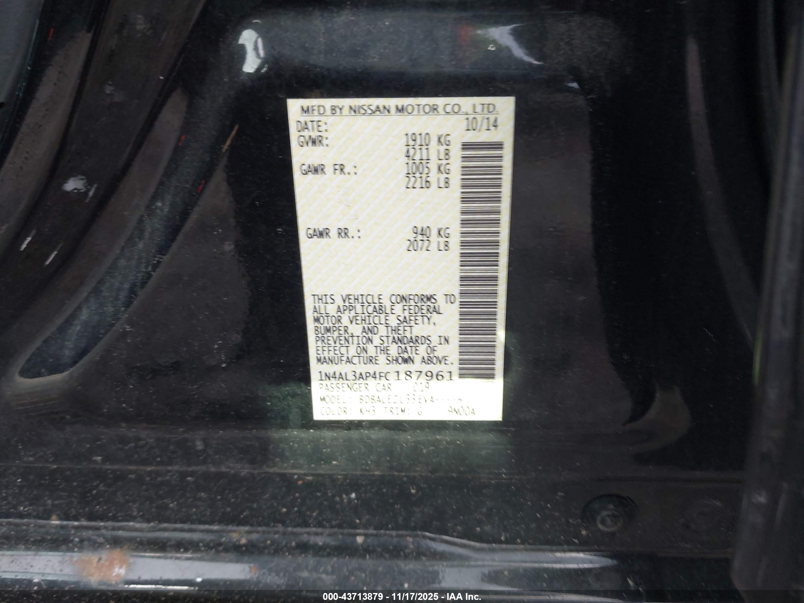 NISSAN ALTIMA image 9