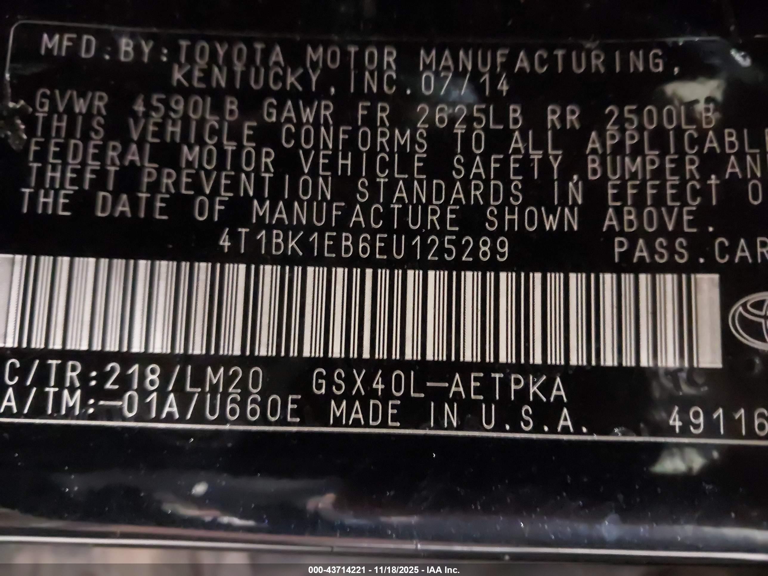 TOYOTA AVALON image 9