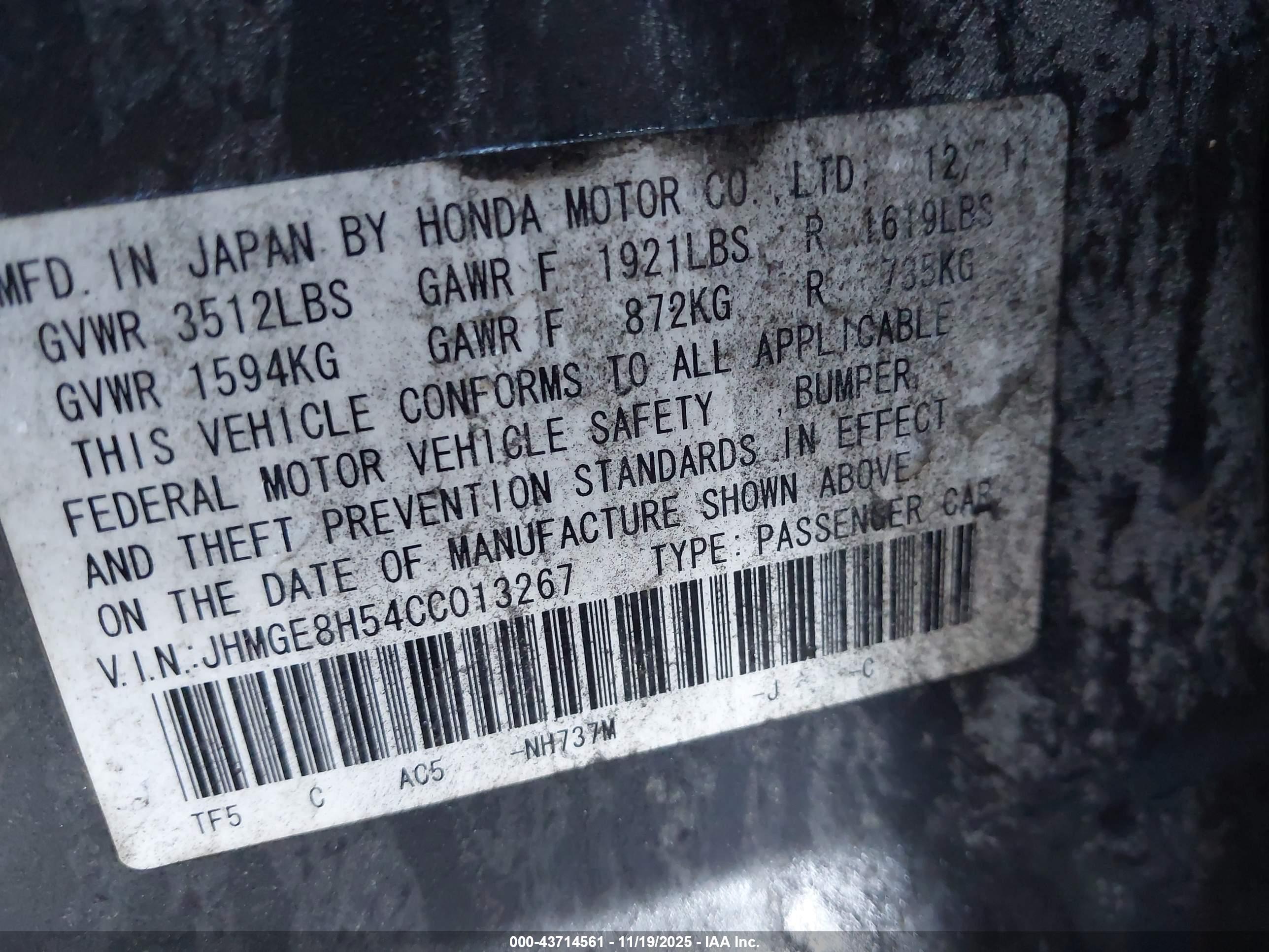 HONDA FIT image 9