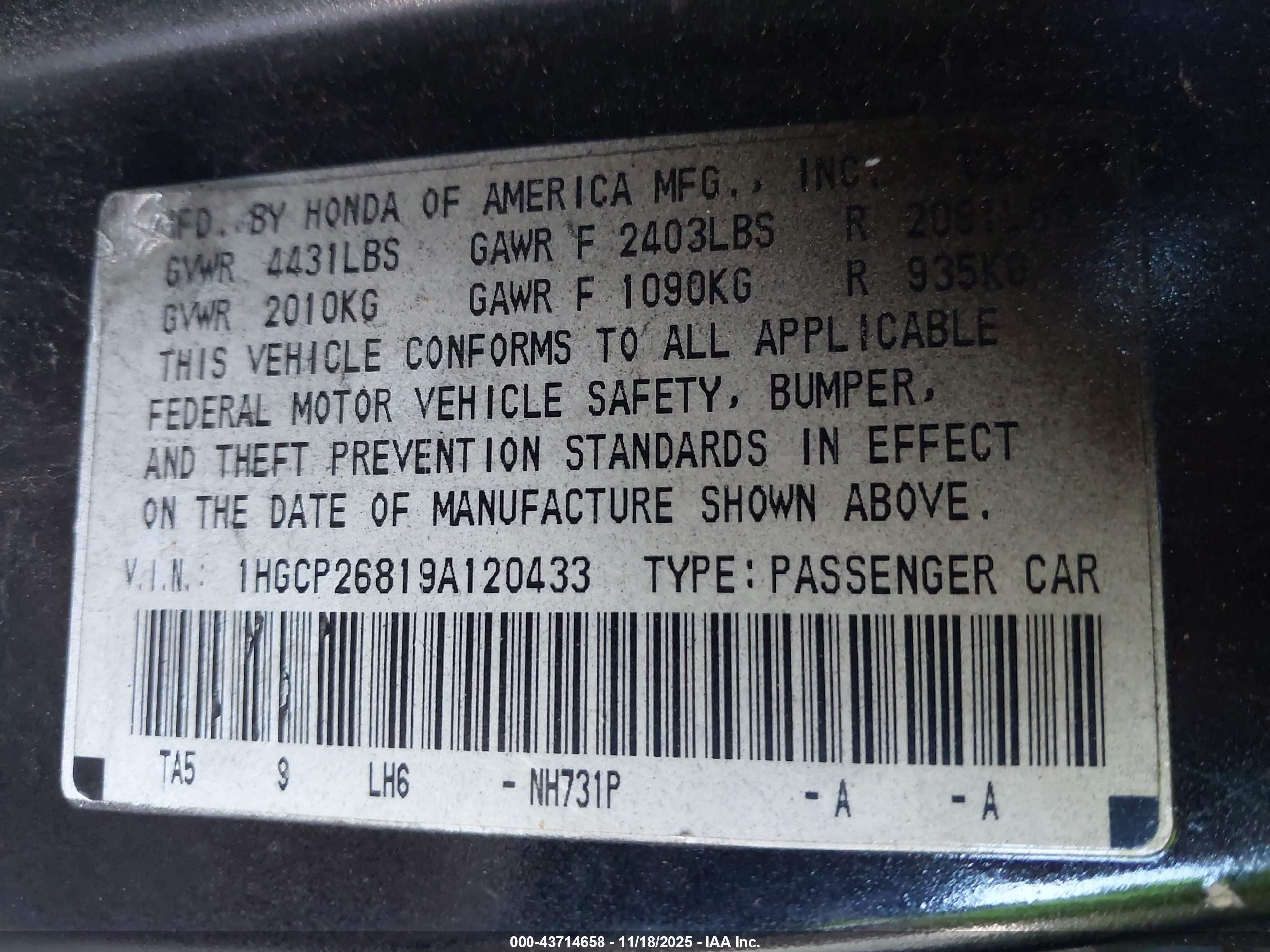 HONDA ACCORD image 9