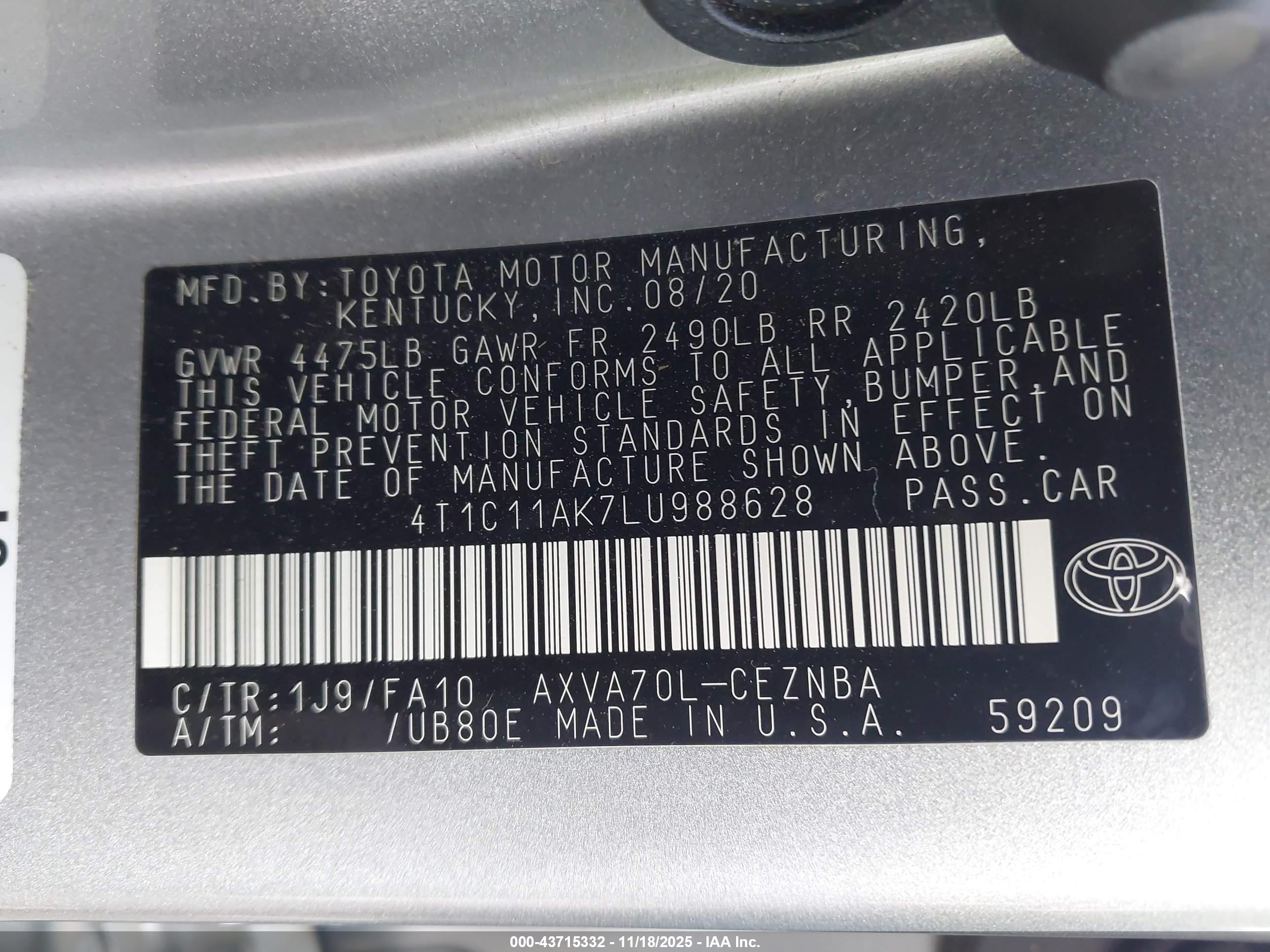 TOYOTA CAMRY image 9