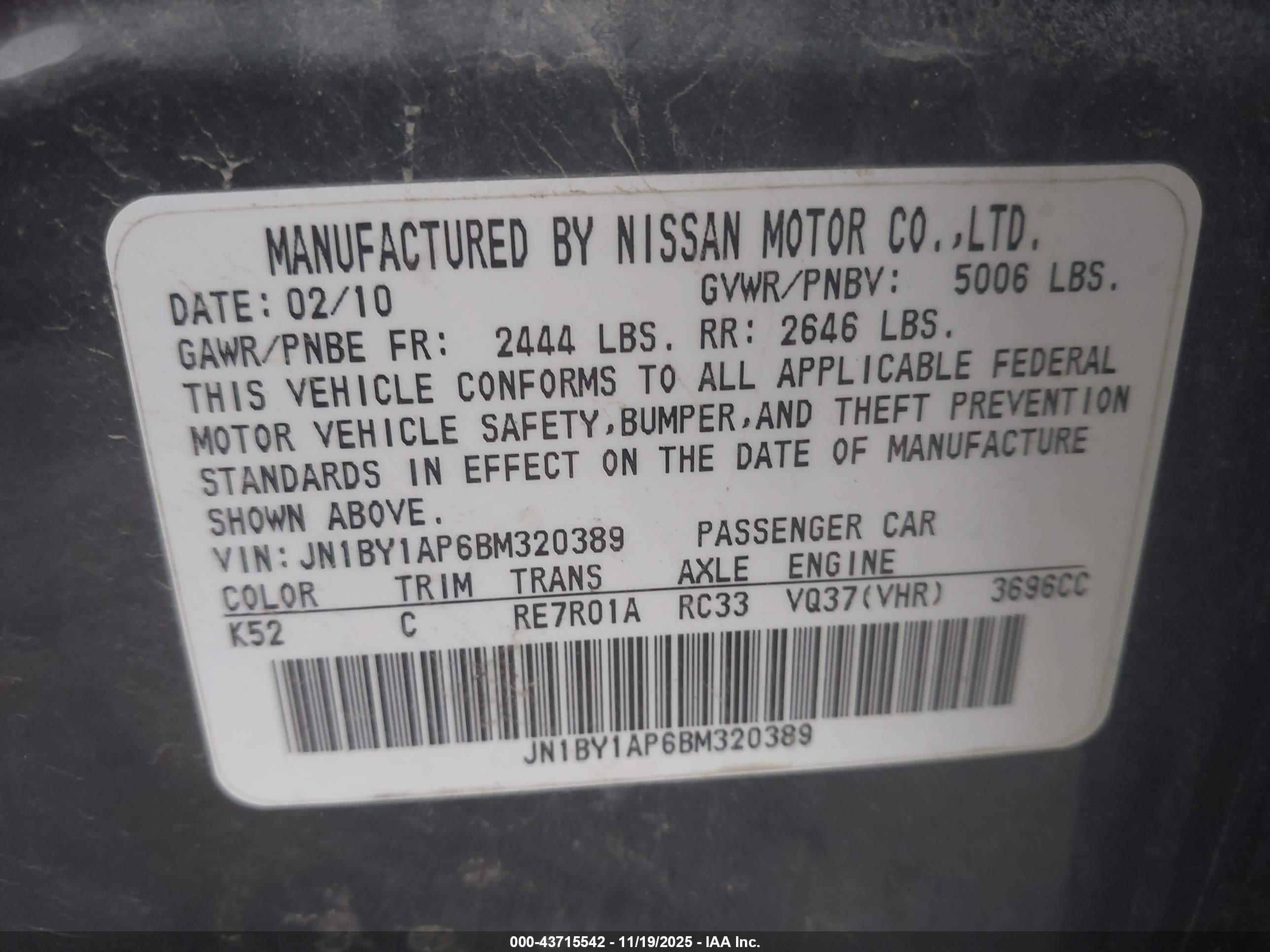 INFINITI M37 image 9