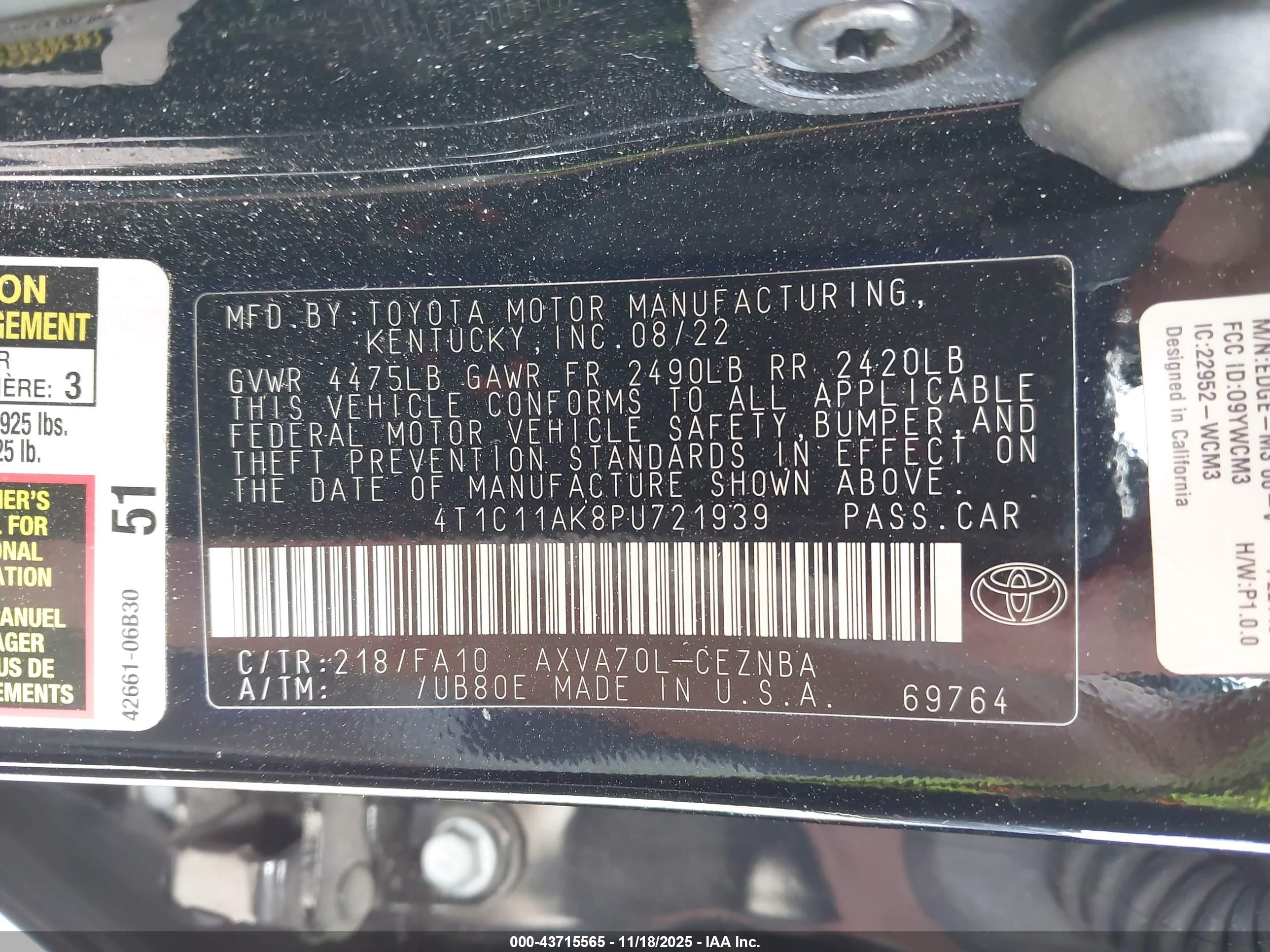 TOYOTA CAMRY image 9