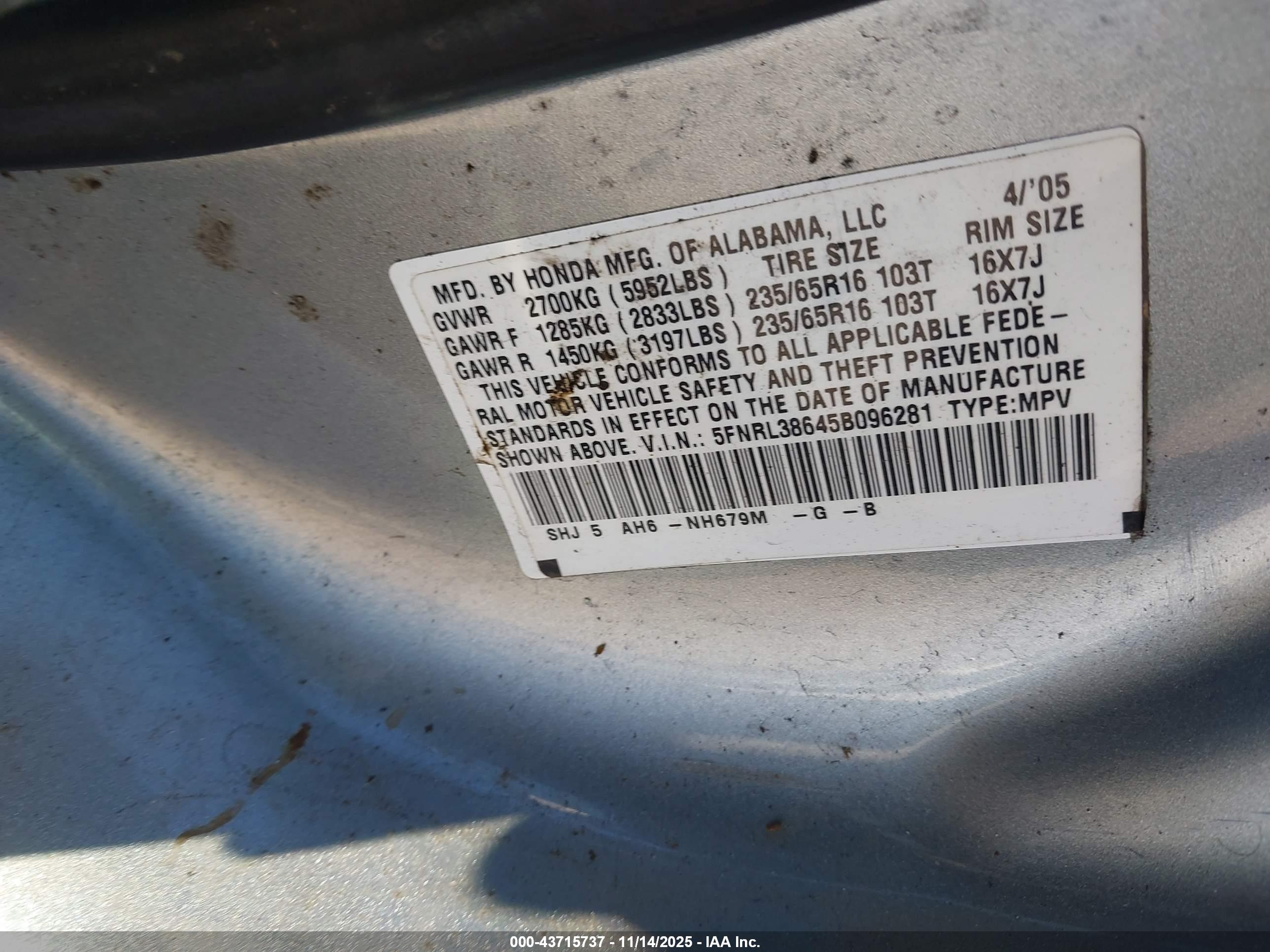 HONDA ODYSSEY image 9
