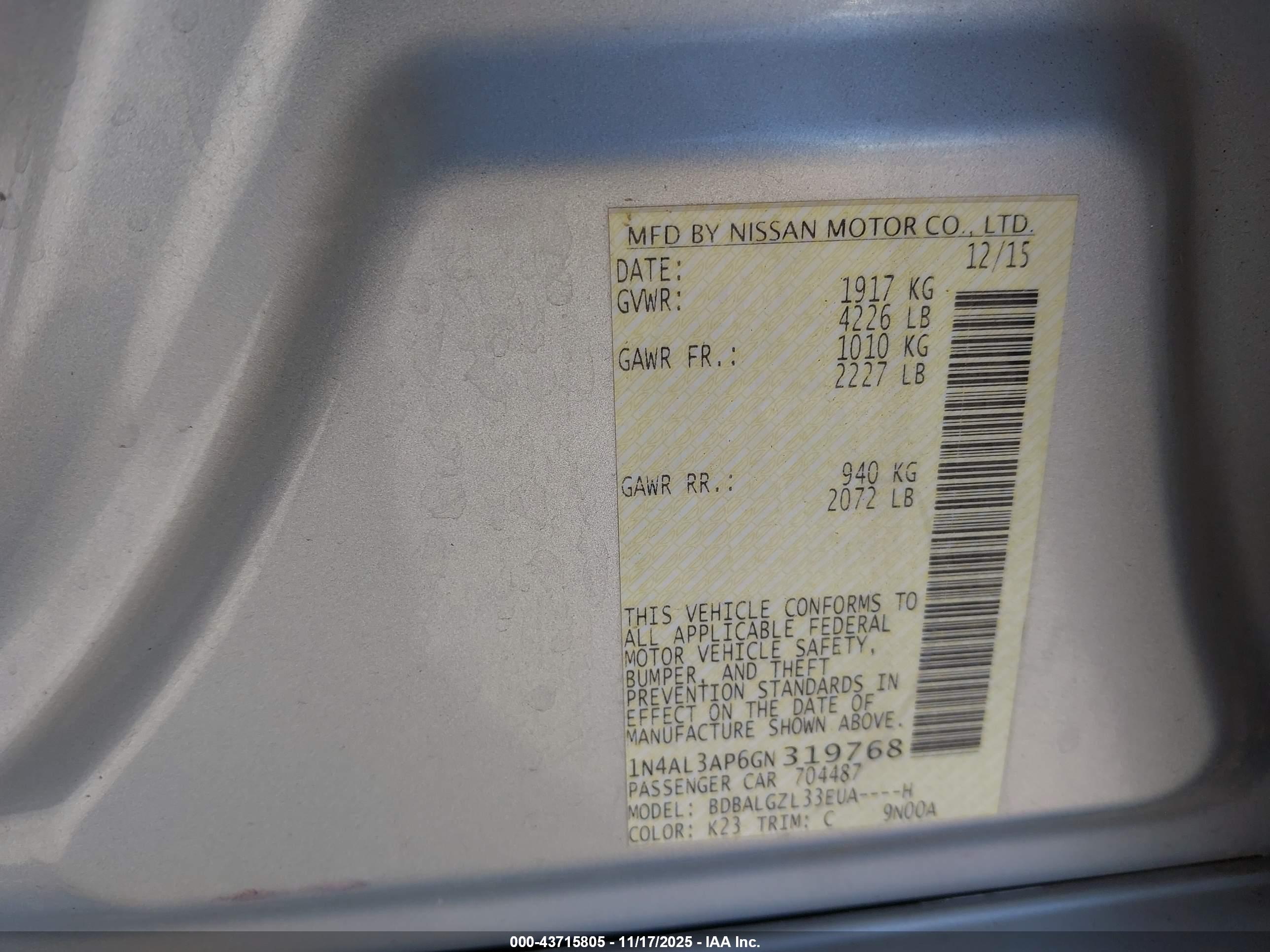 NISSAN ALTIMA image 9