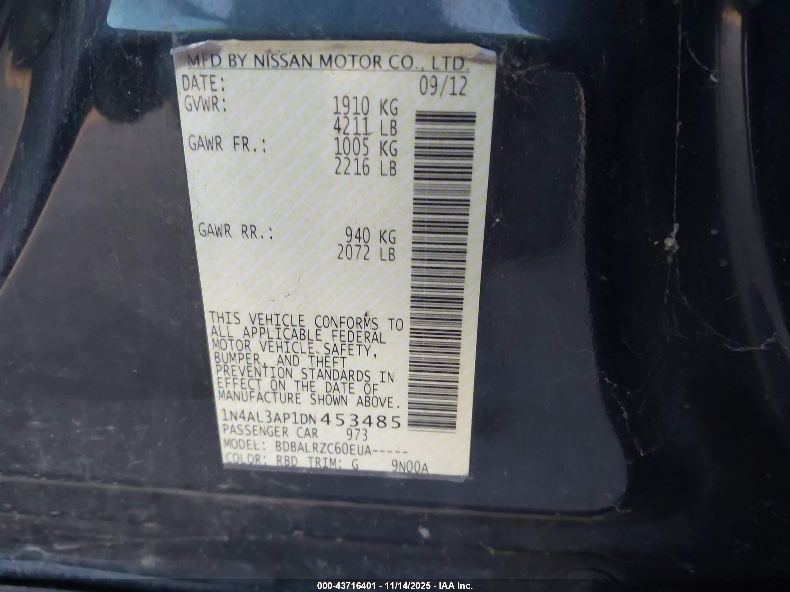 NISSAN ALTIMA image 9