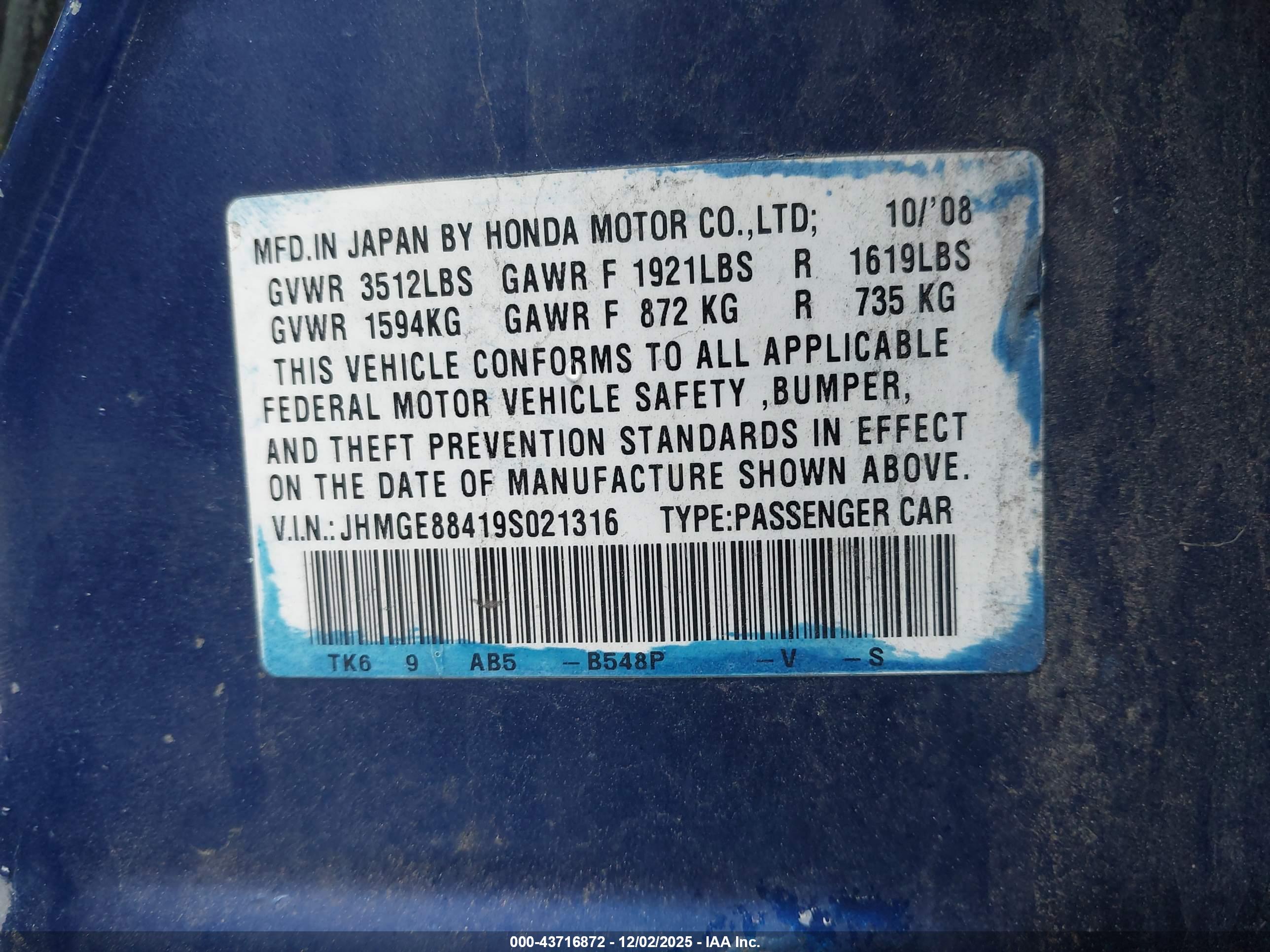HONDA FIT image 9