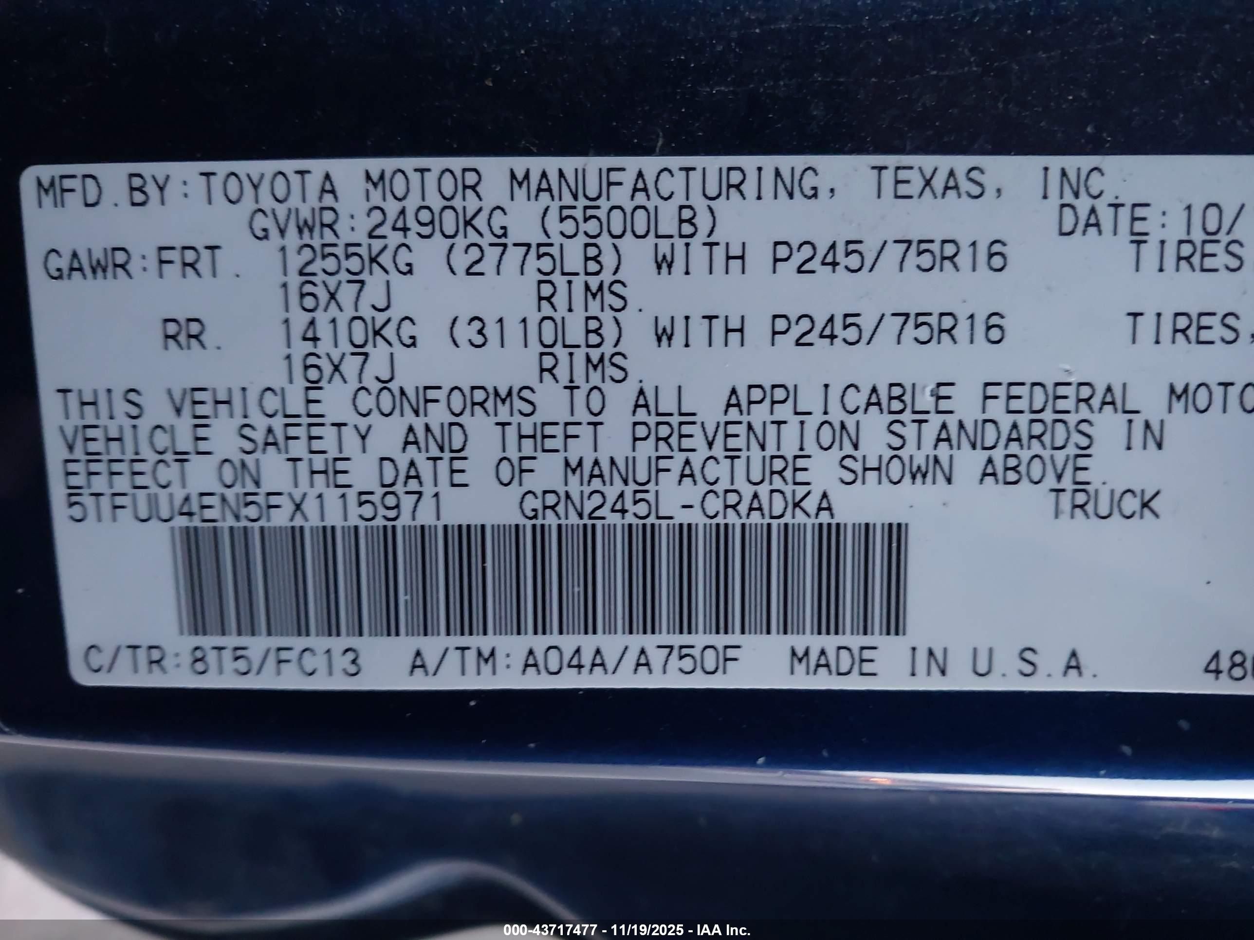 TOYOTA TACOMA image 9