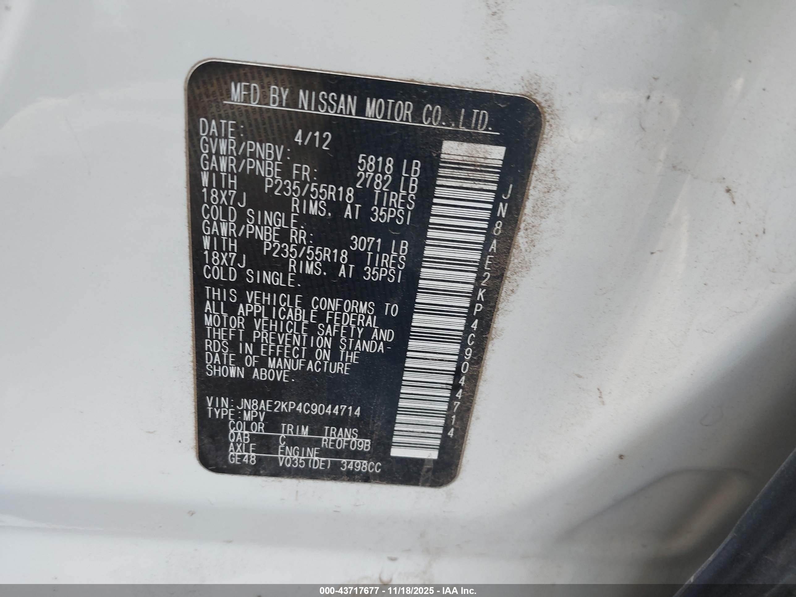 NISSAN QUEST image 9