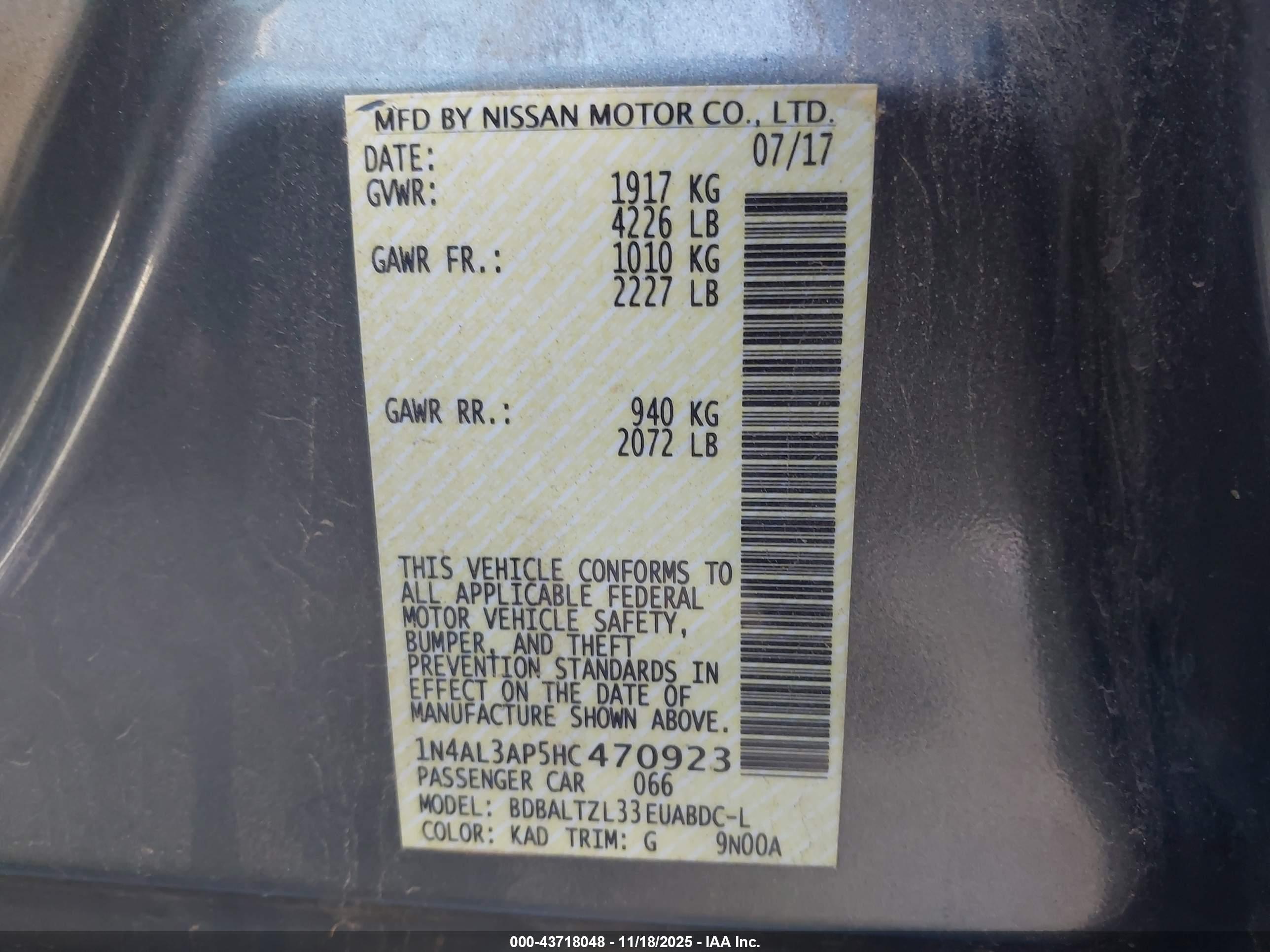 NISSAN ALTIMA image 9