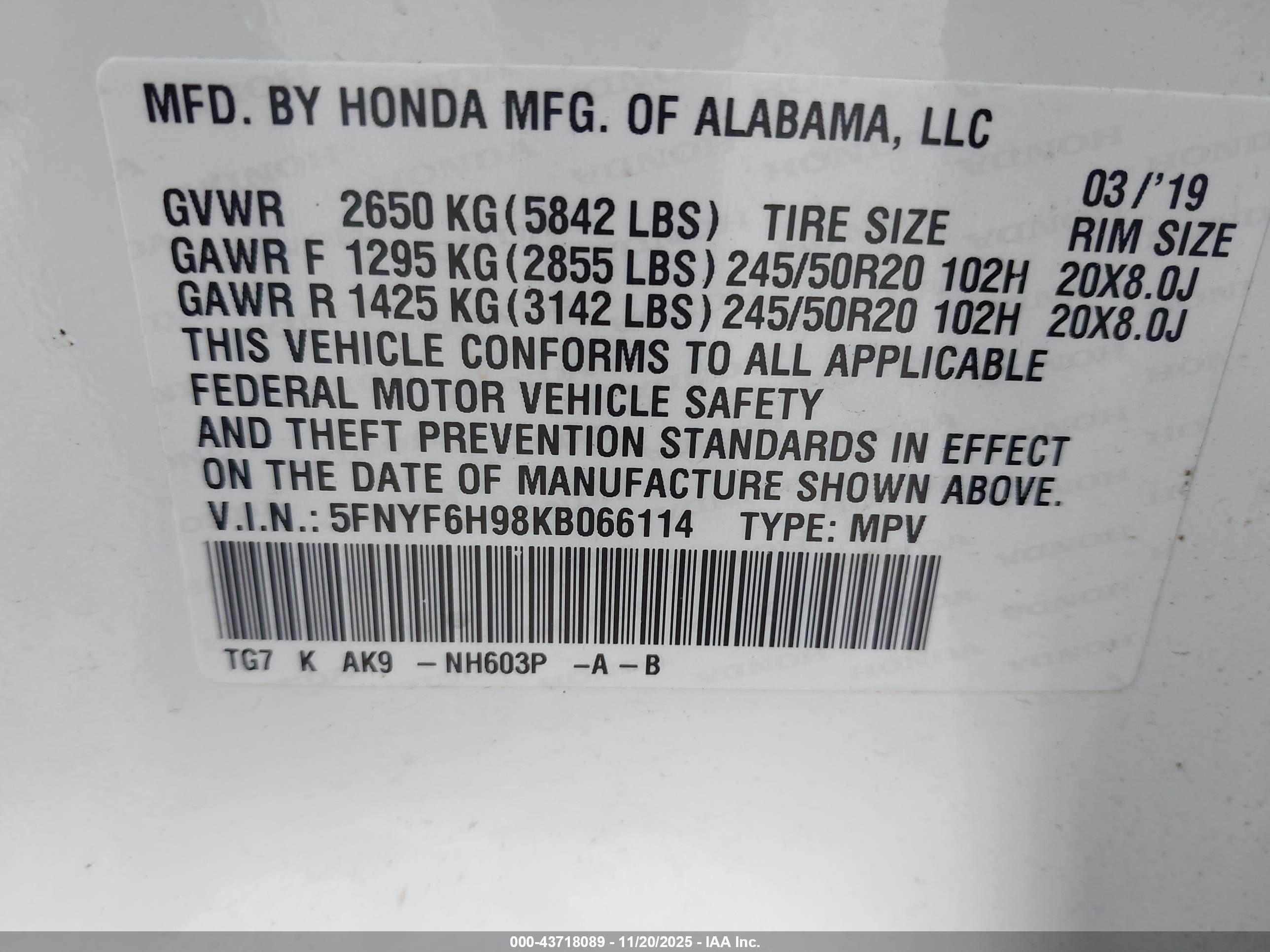 HONDA PILOT image 9