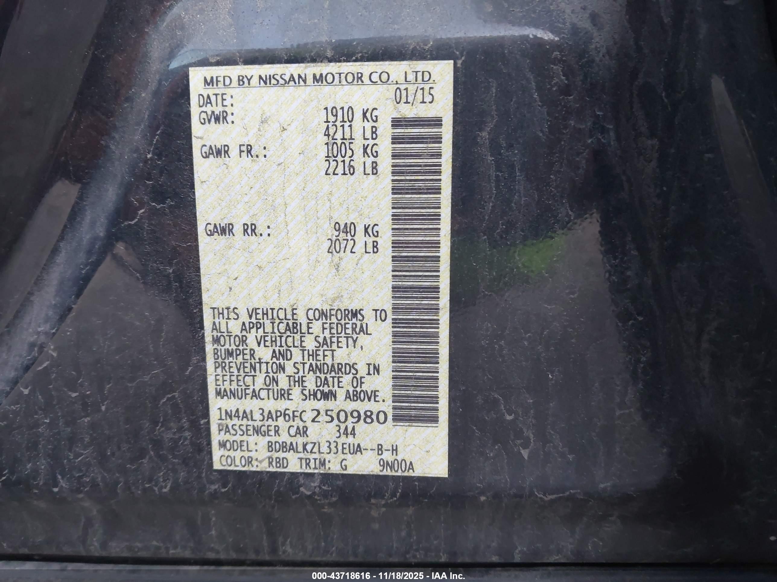 NISSAN ALTIMA image 9