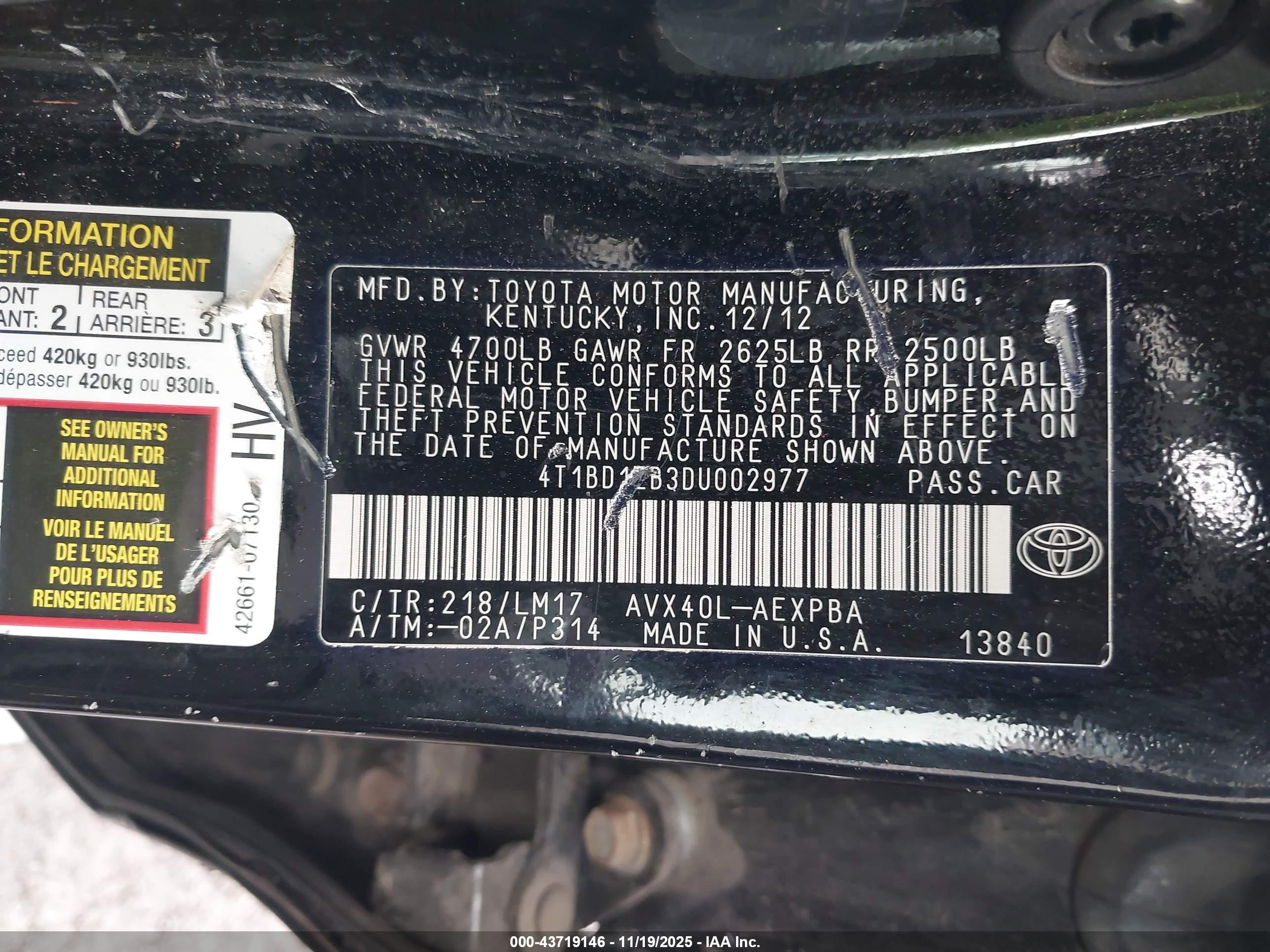 TOYOTA AVALON image 9