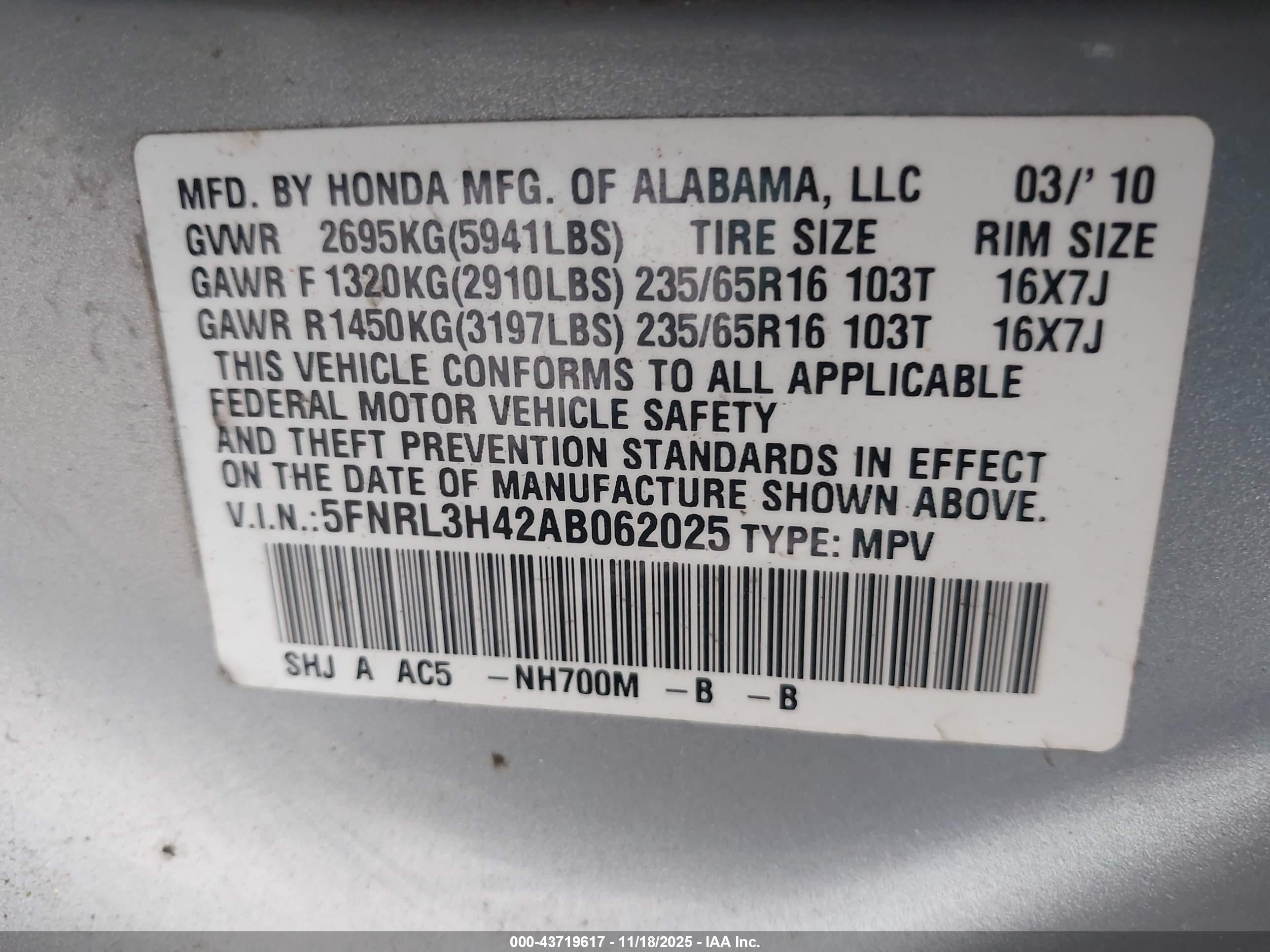 HONDA ODYSSEY image 9