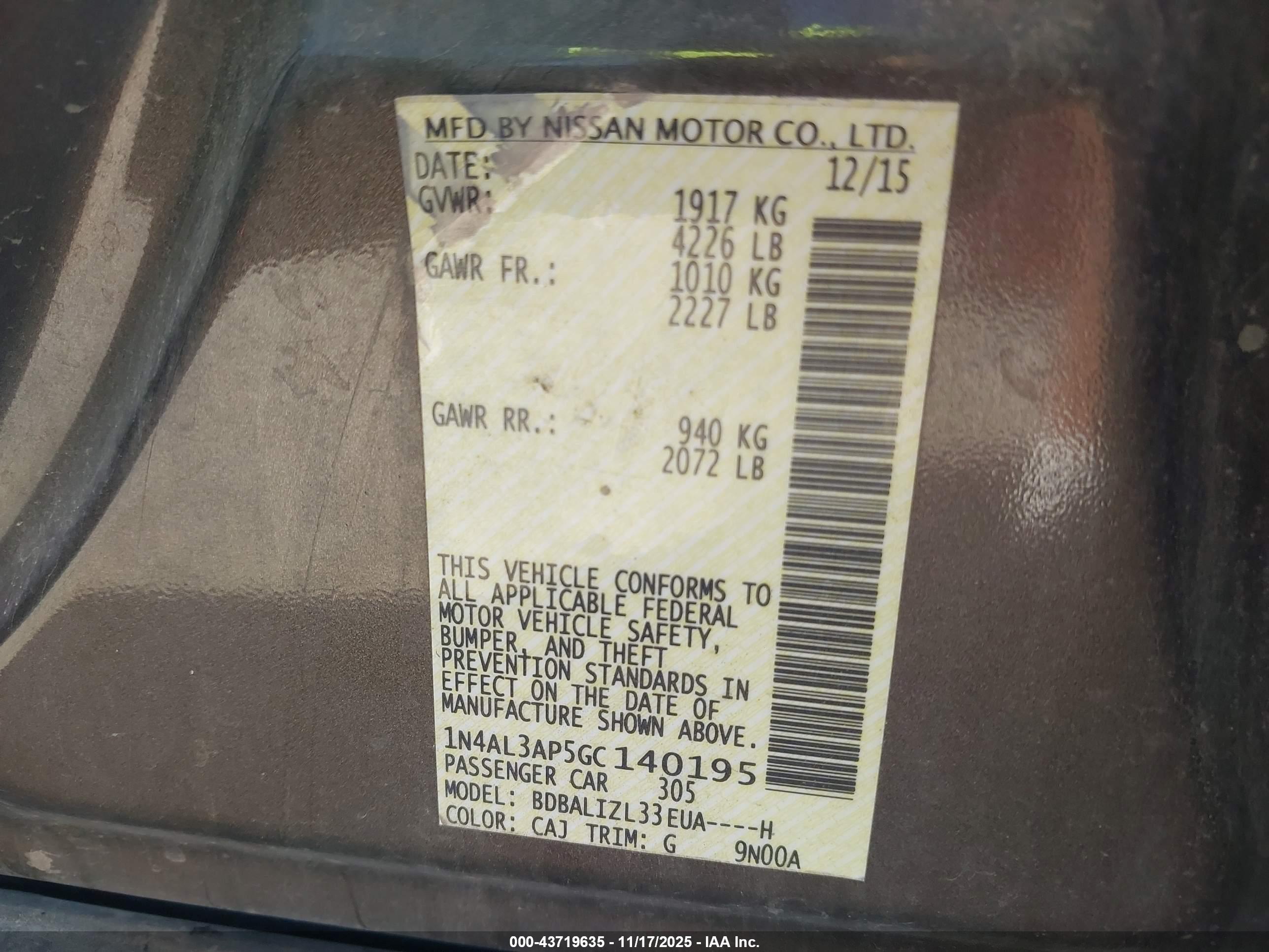 NISSAN ALTIMA image 9