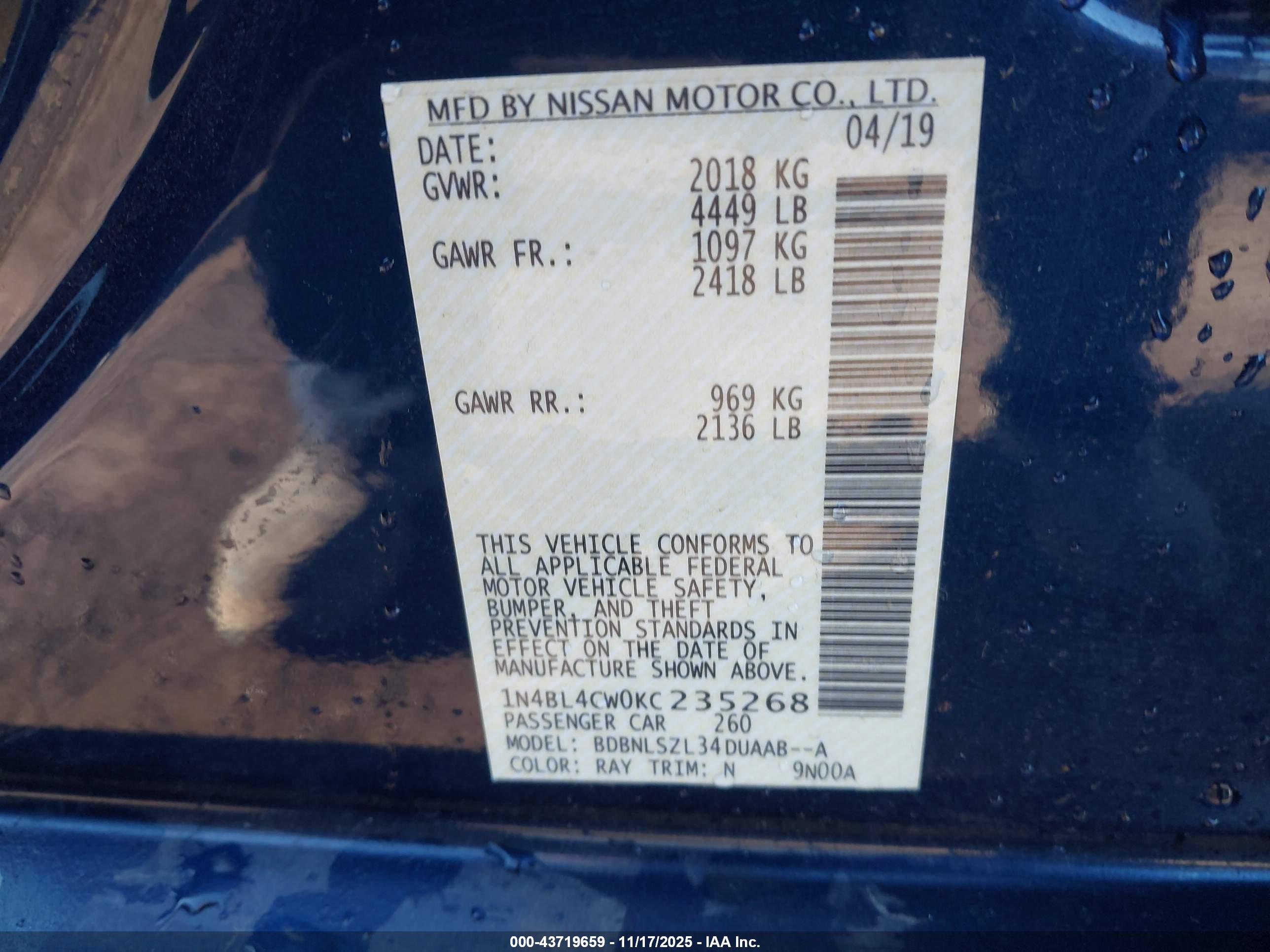 NISSAN ALTIMA image 9