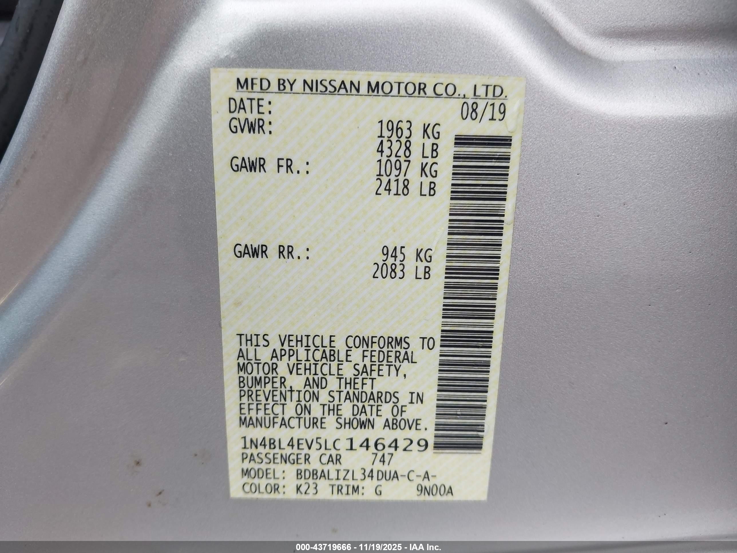 NISSAN ALTIMA image 9
