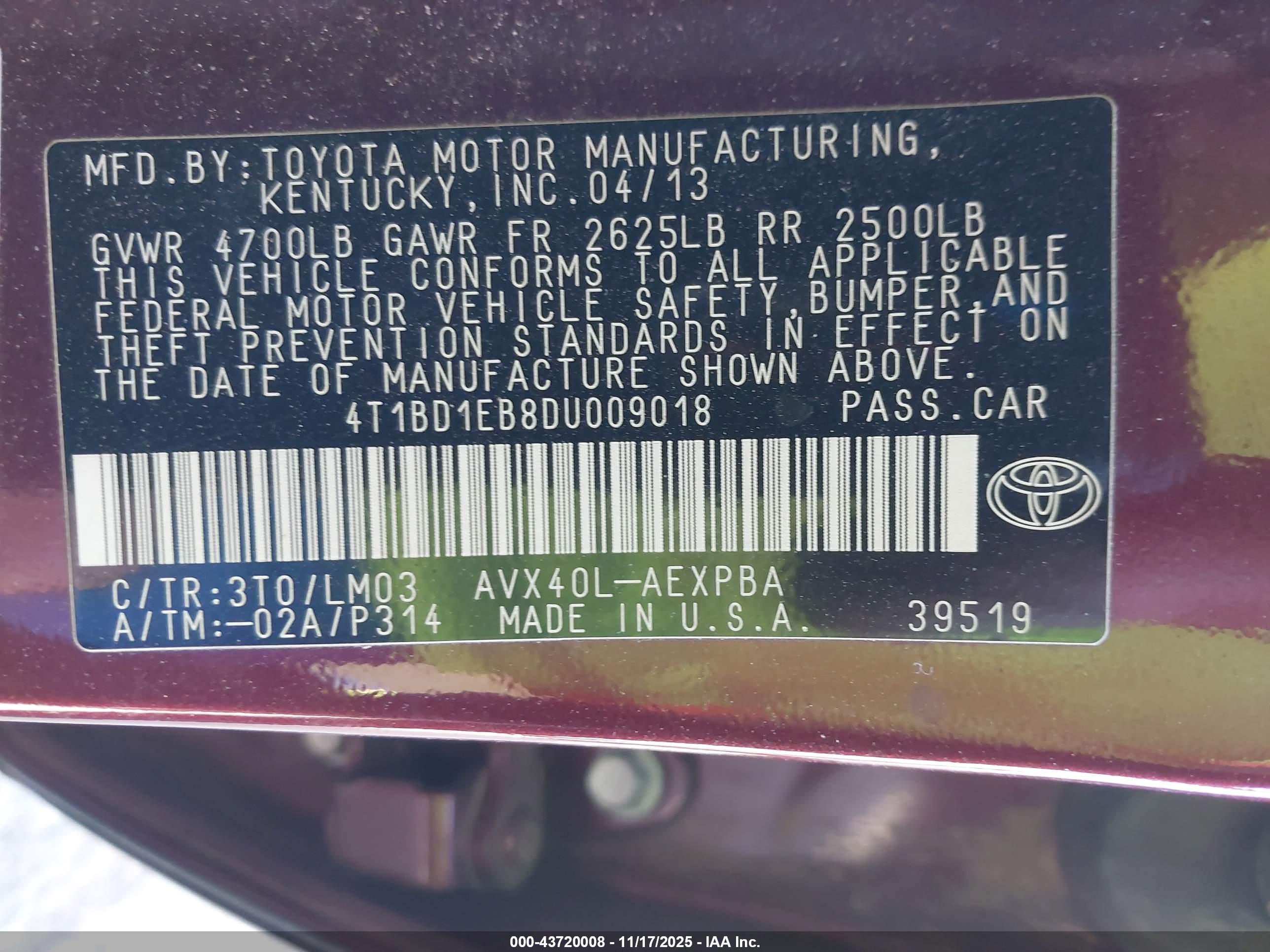 TOYOTA AVALON image 9