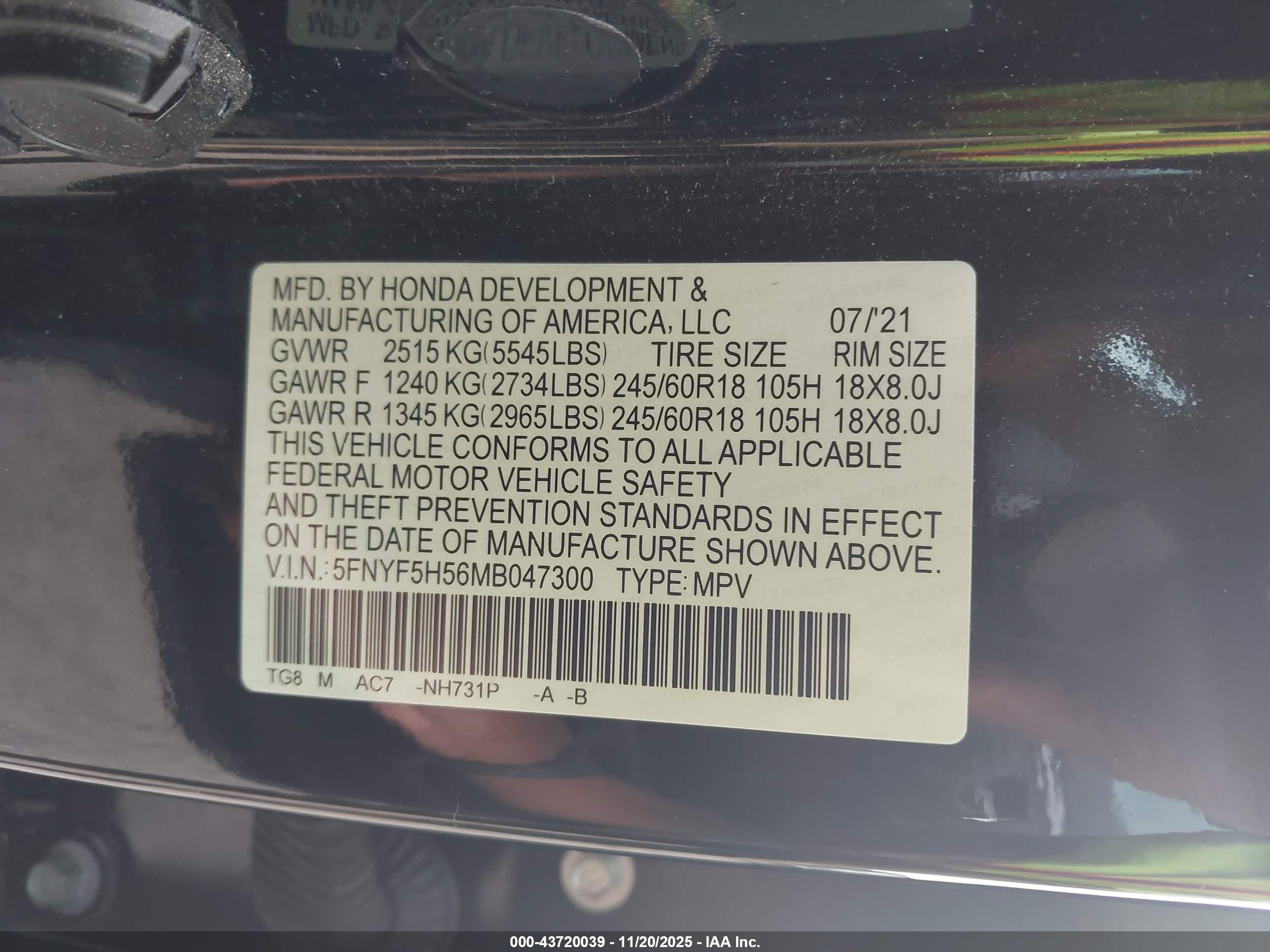 HONDA PILOT image 9