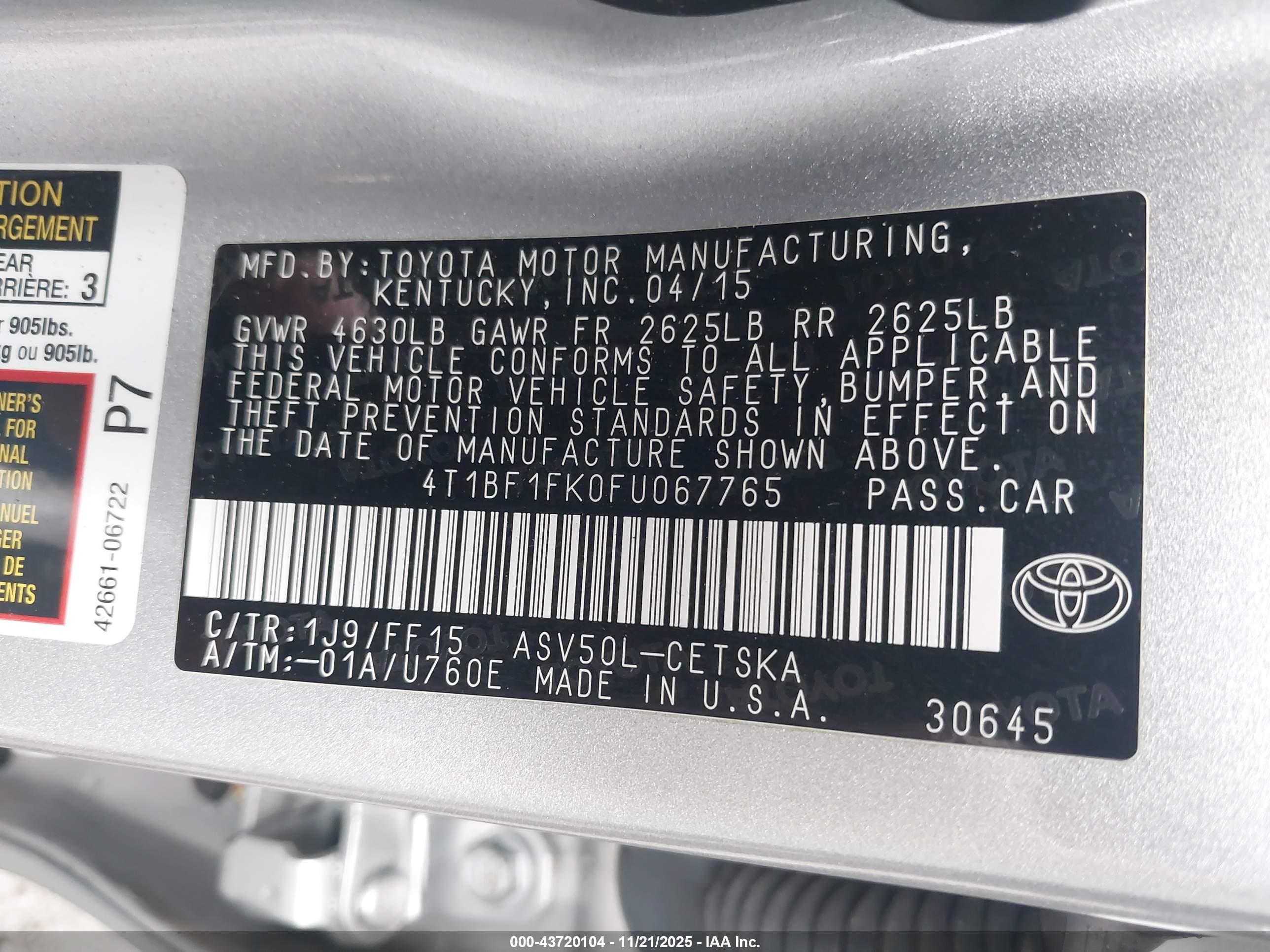 TOYOTA CAMRY image 9