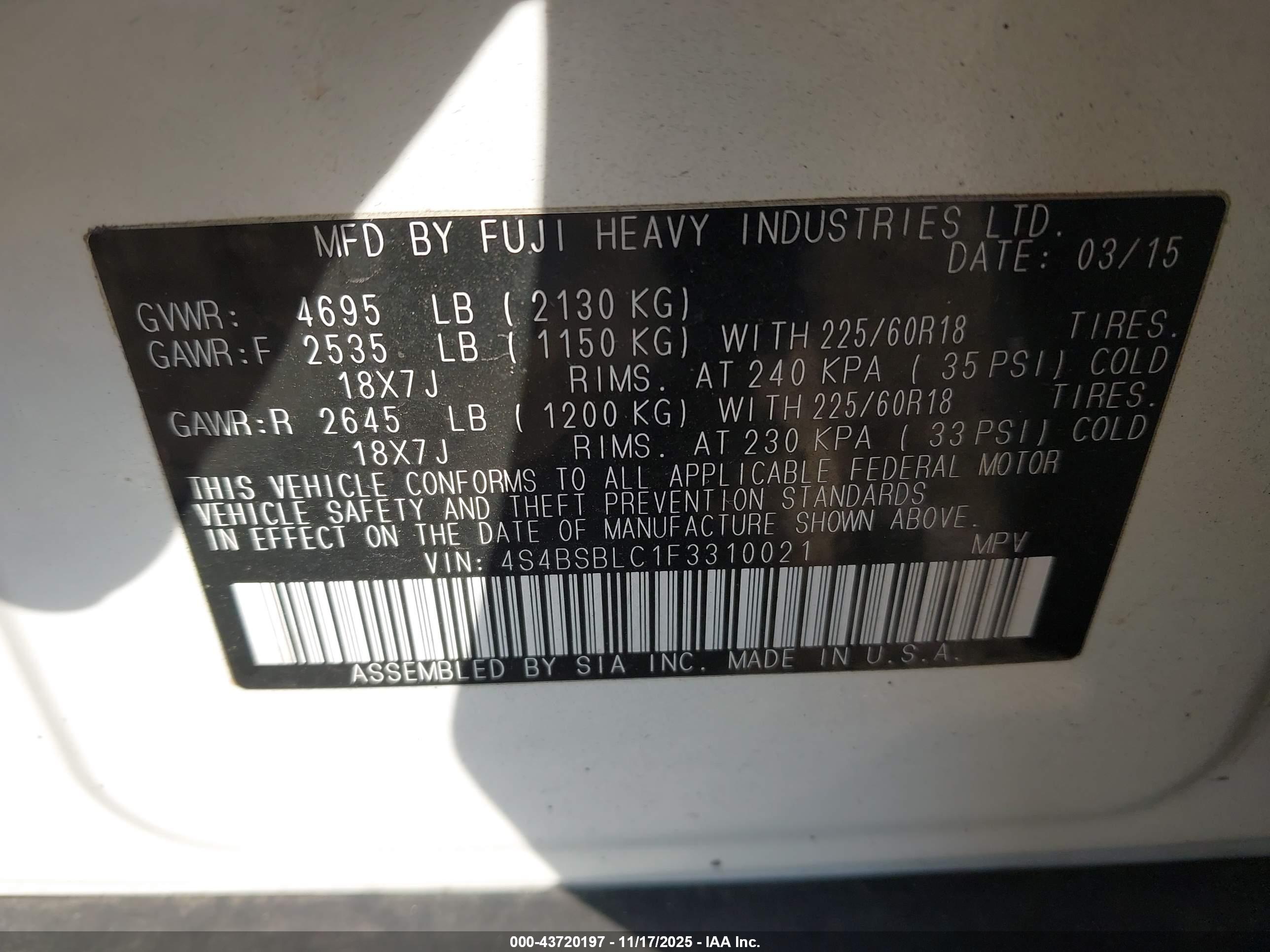 SUBARU OUTBACK image 9