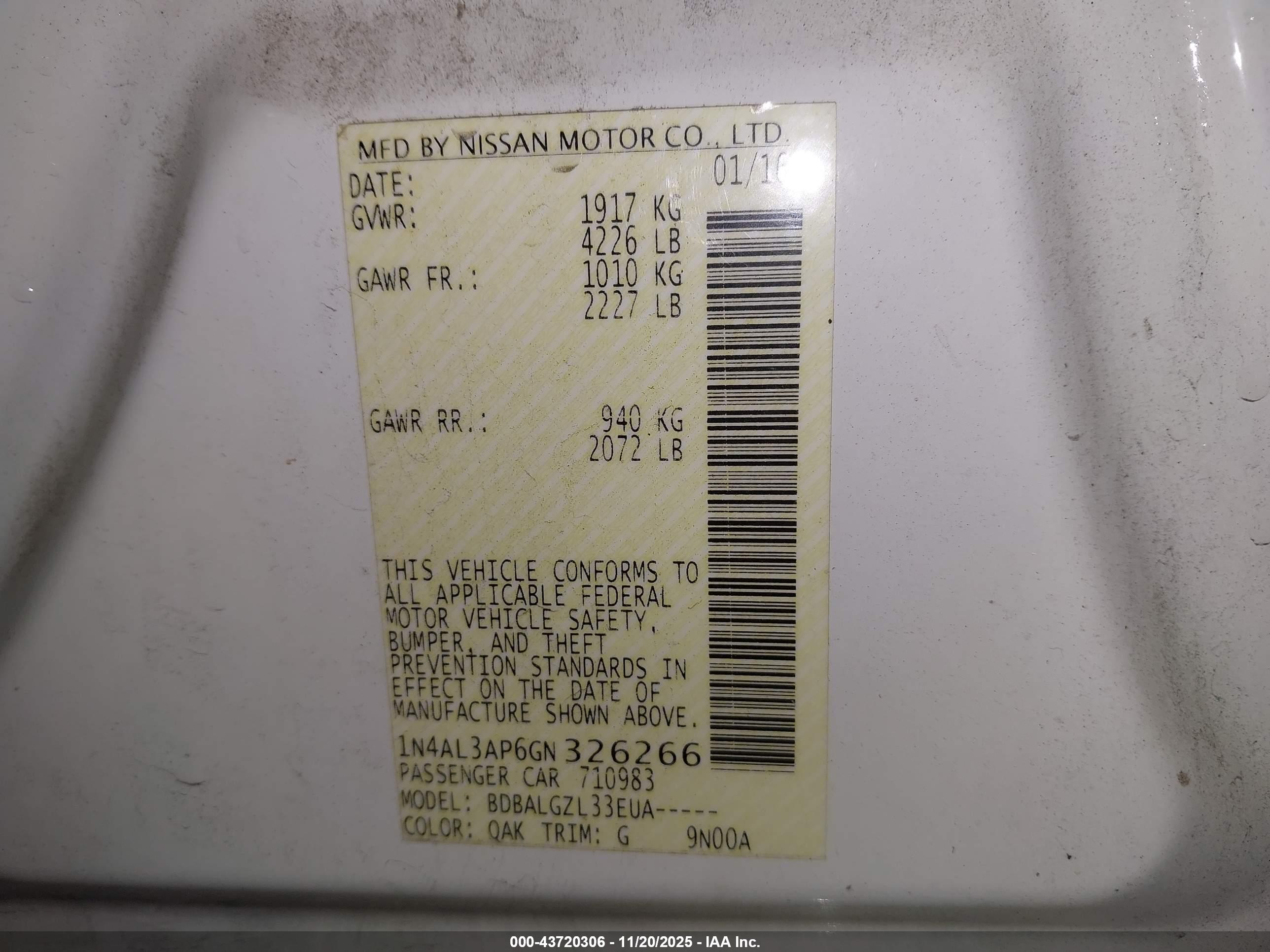 NISSAN ALTIMA image 9