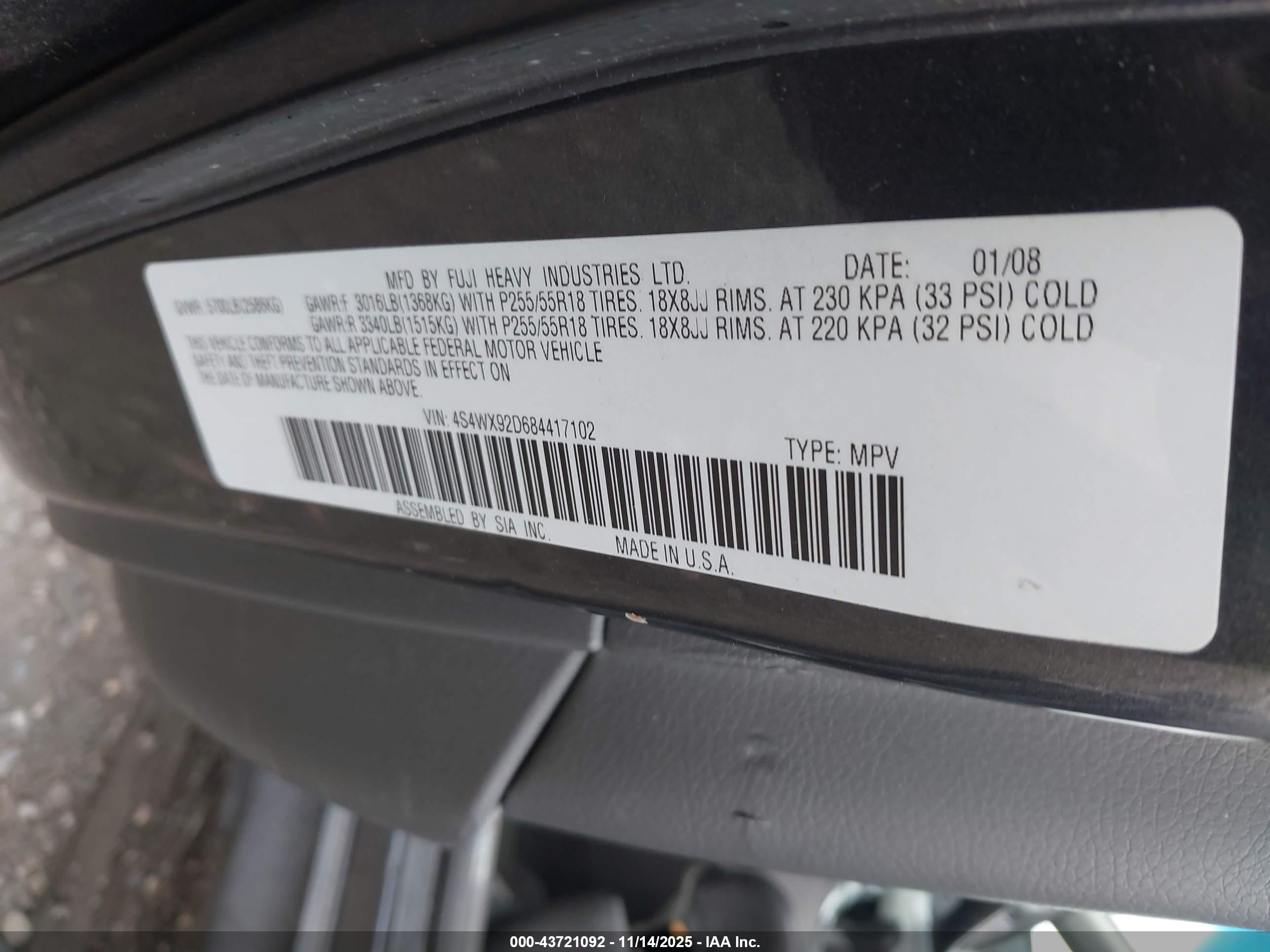 SUBARU TRIBECA image 9