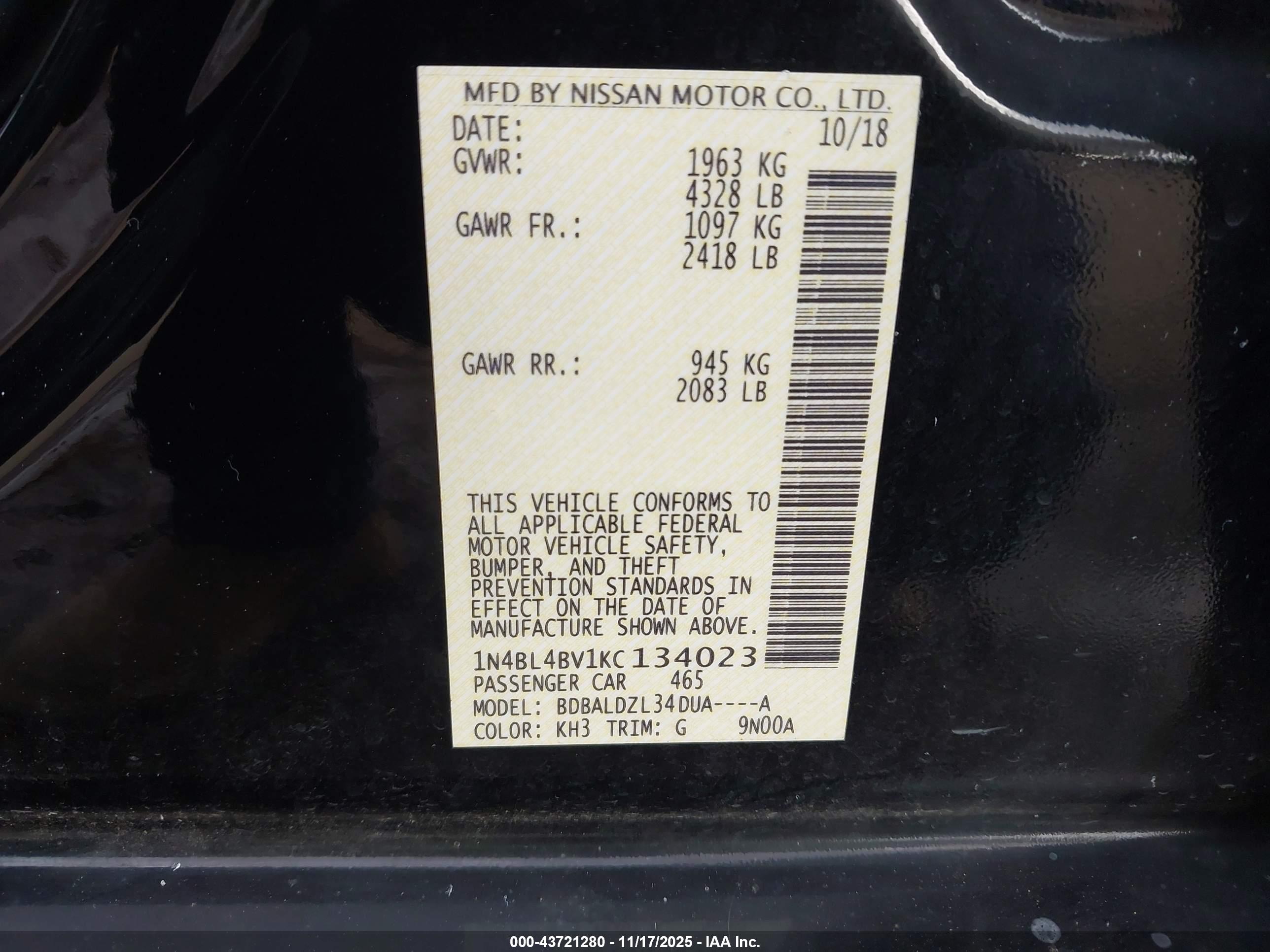NISSAN ALTIMA image 9