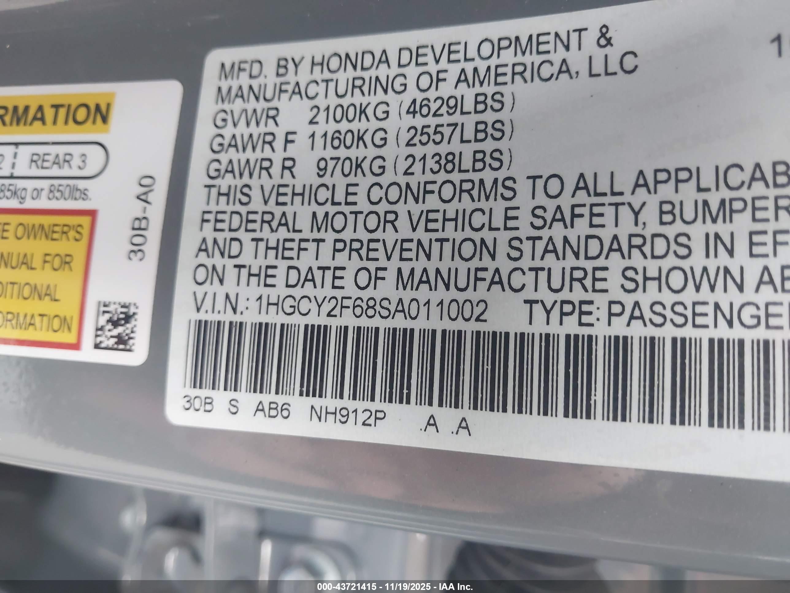 HONDA ACCORD image 9